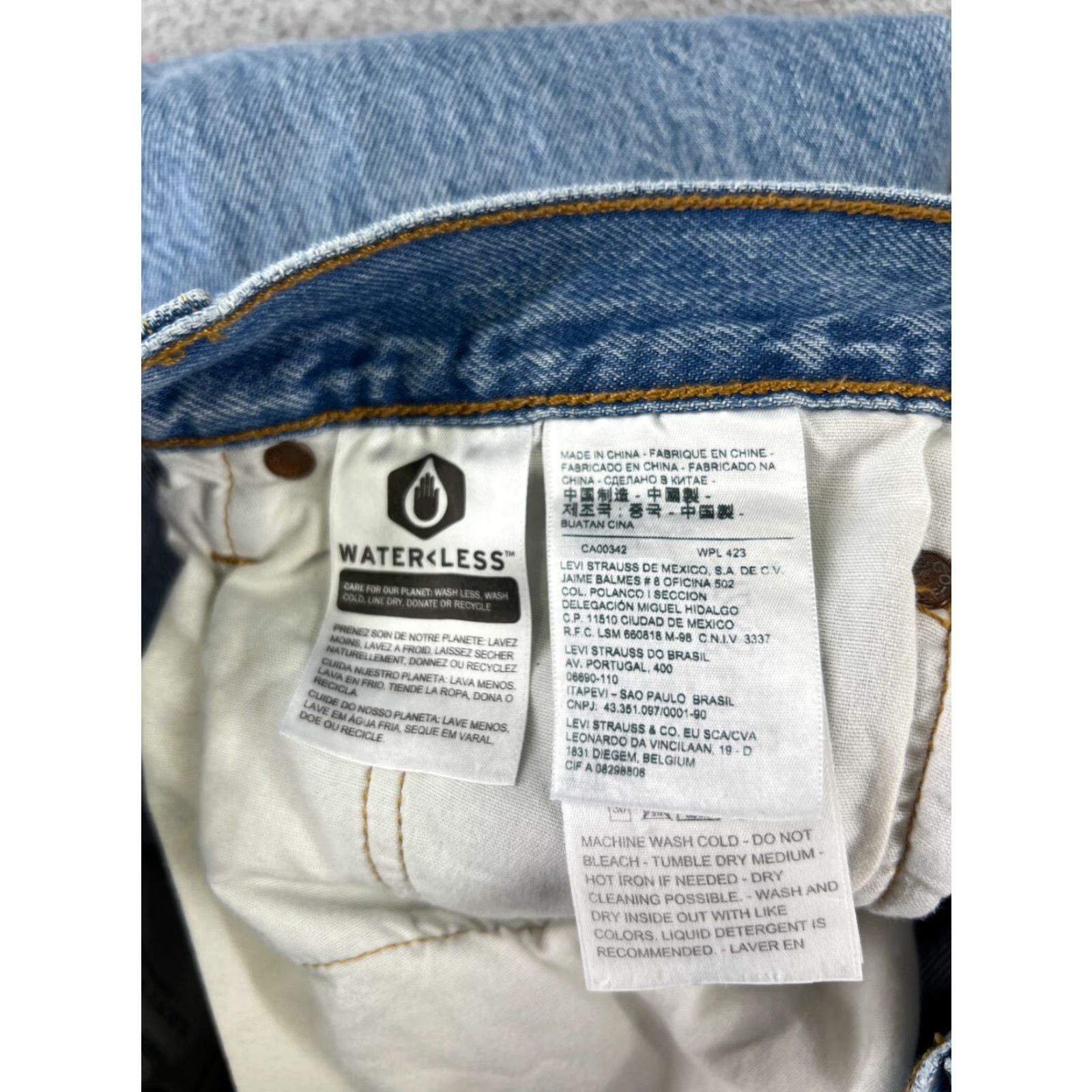 Levi's Levis 501 Jeans Skinny Blue Denim 31x27 Adult Regular Women Button Fly Distressed Stretch Vintage: No Size 24" / US 00 / IT 34 - 7 Thumbnail