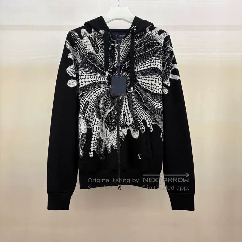Louis Vuitton Louis Vuitton Yayoi Kusama Co-Branded Black Zip Hoodie Size US M / EU 48-50 / 2 - 1 Thumbnail