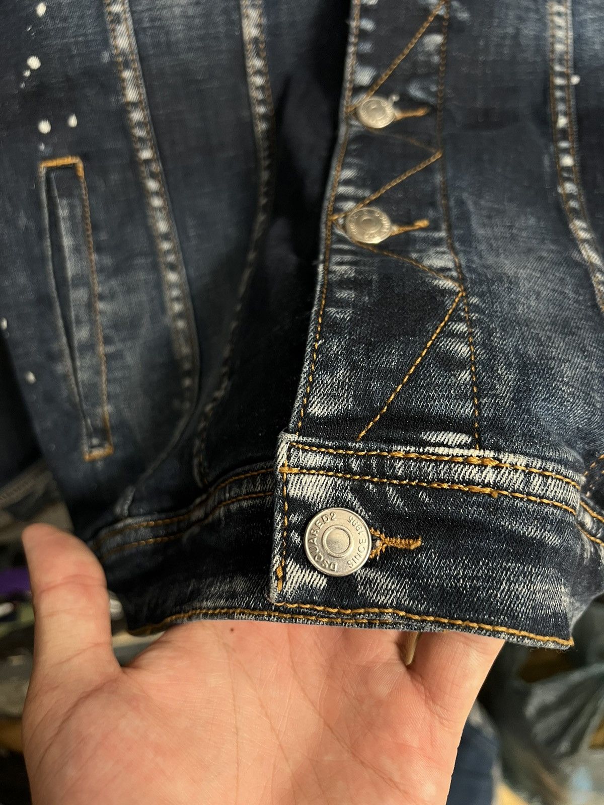 Dsquared2 Dsquared2 Mens Denim Jeans Jacket Back Logo Sz 46 Distressed Size US S / EU 44-46 / 1 - 8 Thumbnail