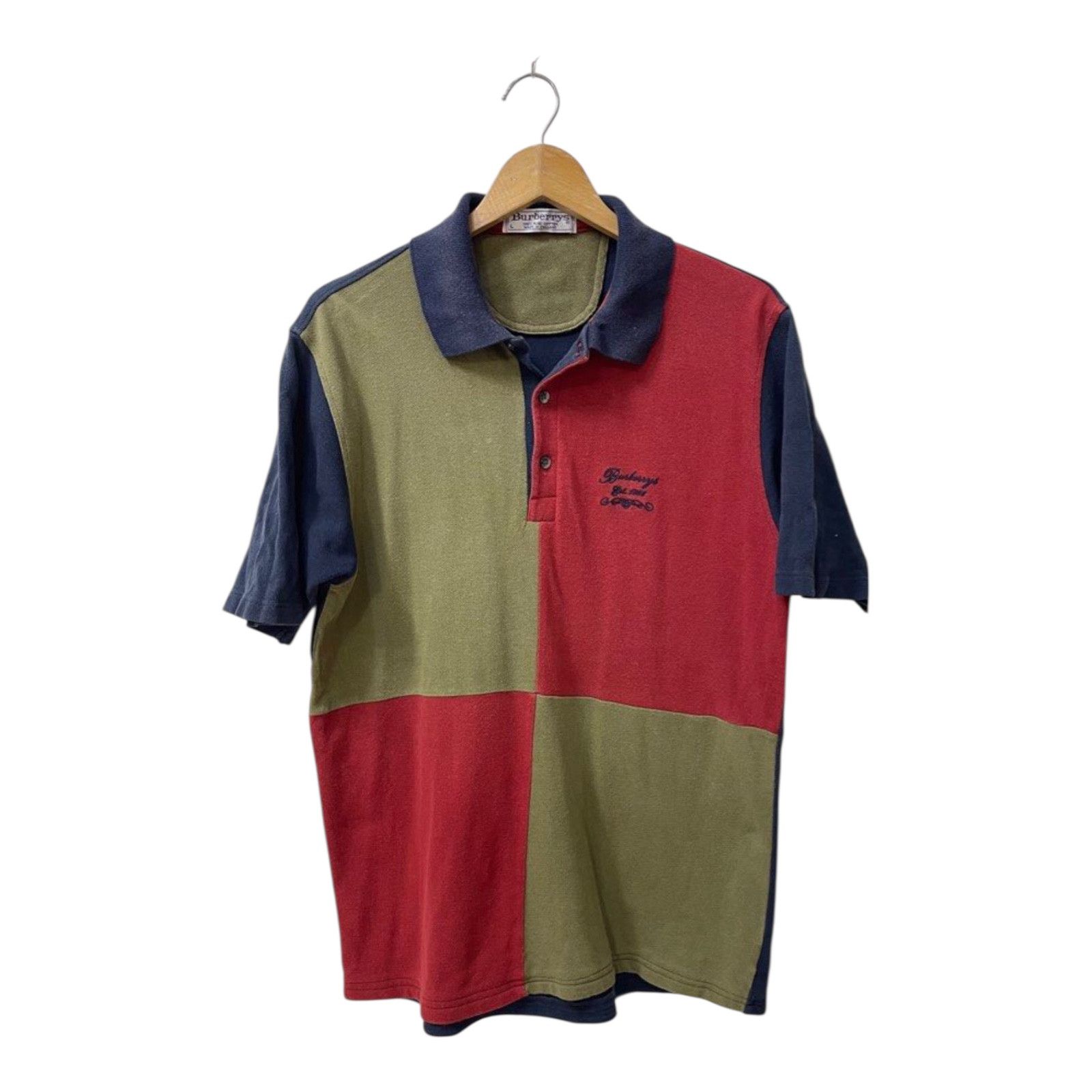 Burberry Rare Vintage Burberrys Colour Block Polo Tshirt Size US M / EU 48-50 / 2 - 1 Thumbnail