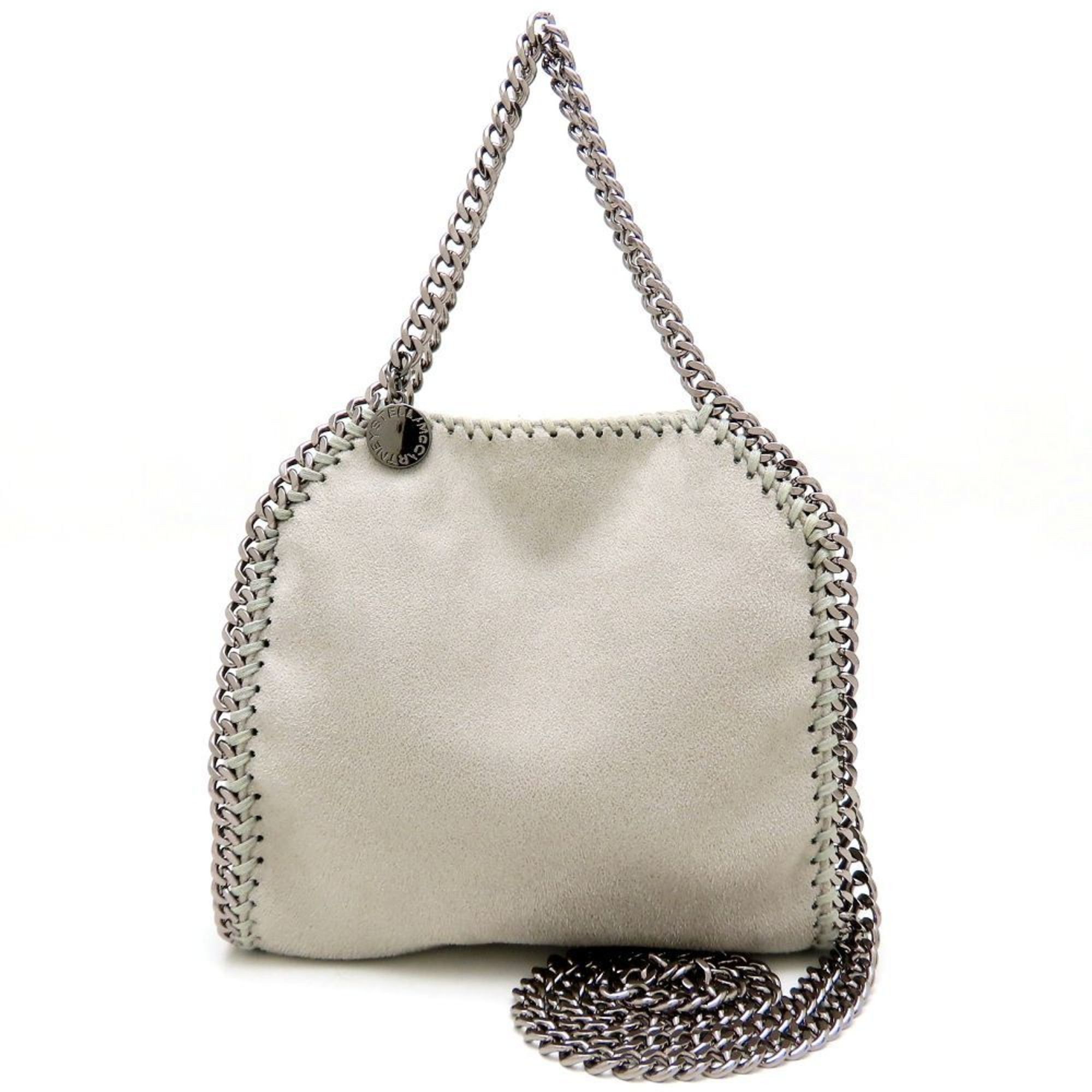 Stella Mccartney Falabella Tiny Tote Shoulder Bag Polyester Light Grey 352441, Women's