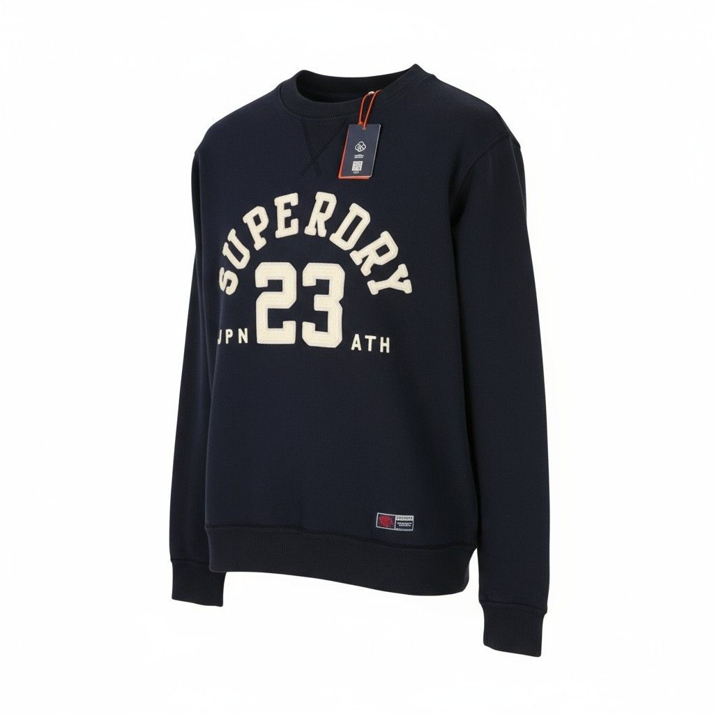 Superdry VINTAGE ATHLETIC M Dark Blue Front Logo Pullover 87118 Size US M / EU 48-50 / 2 - 1 Thumbnail