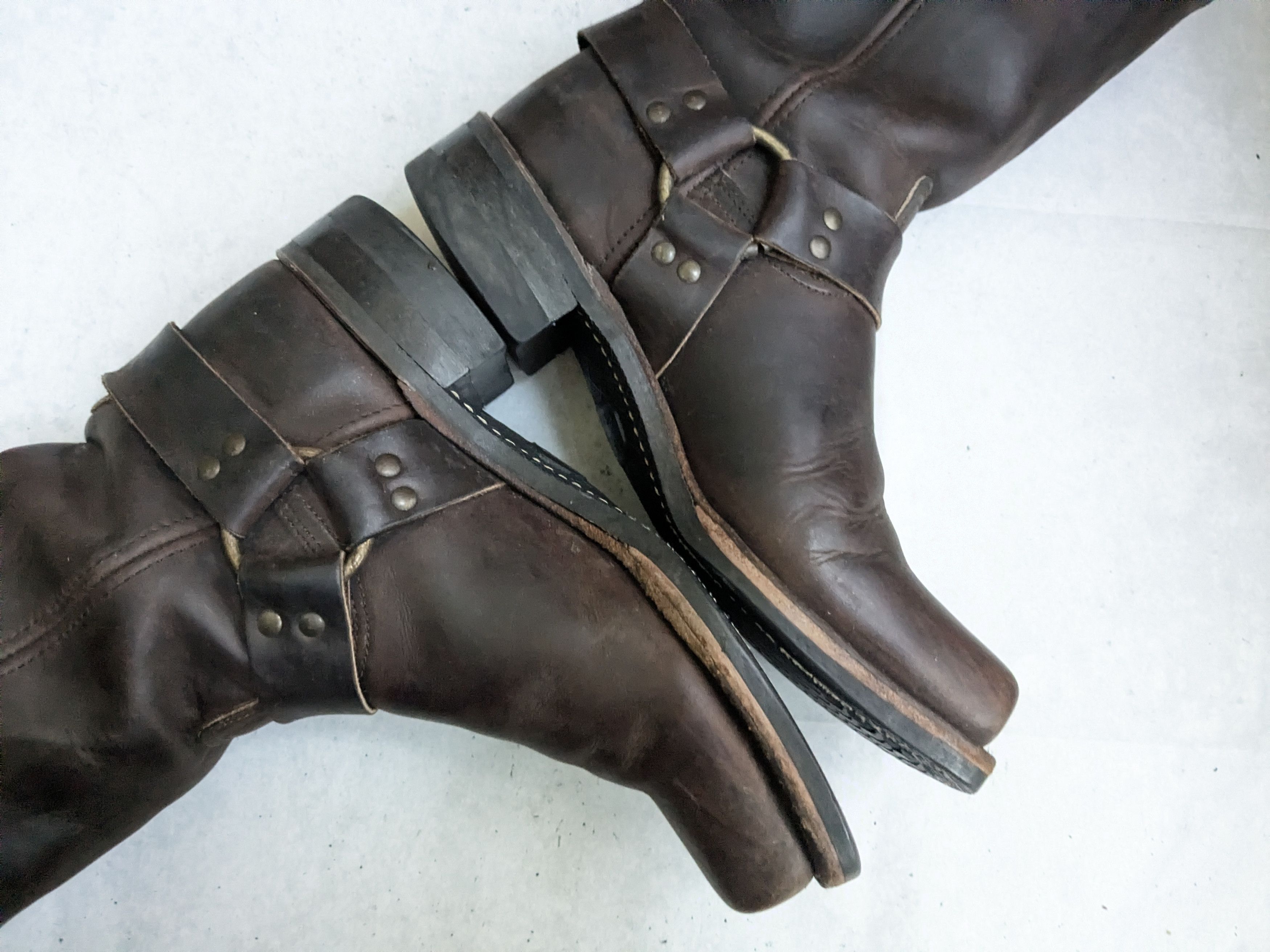 Frye Frye Harness Boots Brown Leather 10 M Size US 10 / EU 43 - 14 Thumbnail