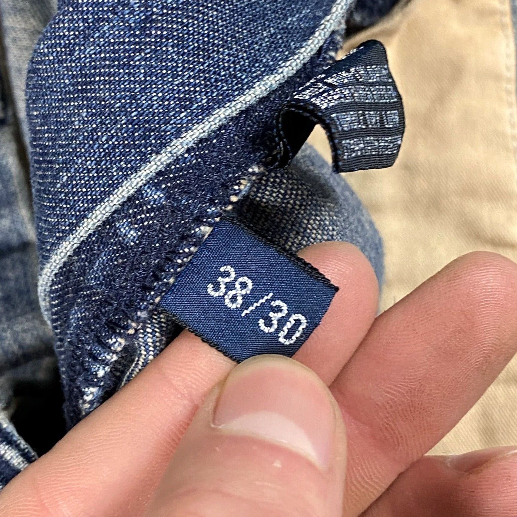 Polo Ralph Lauren VINTAGE Polo Ralph Lauren Men Pants 38 Blue Chambray Andrew Pant High Rise Workwear 90s Size US M / EU 48-50 / 2 - 6 Thumbnail