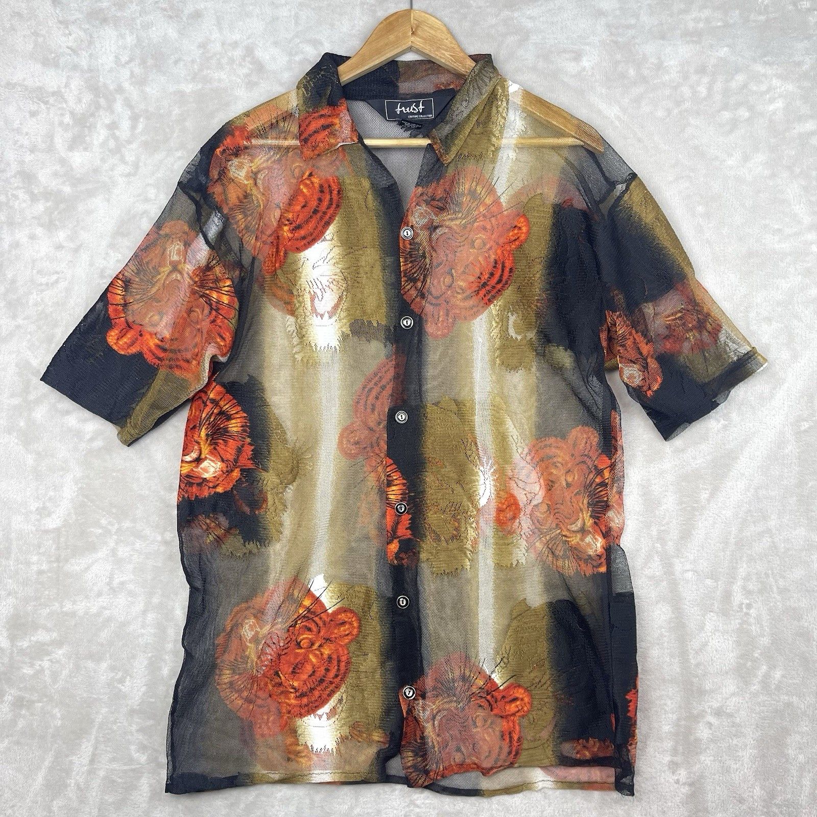 Other Trust Couture Collection Shirt Sheer Tiger Head Clubwear Size US M / EU 48-50 / 2 - 1 Thumbnail