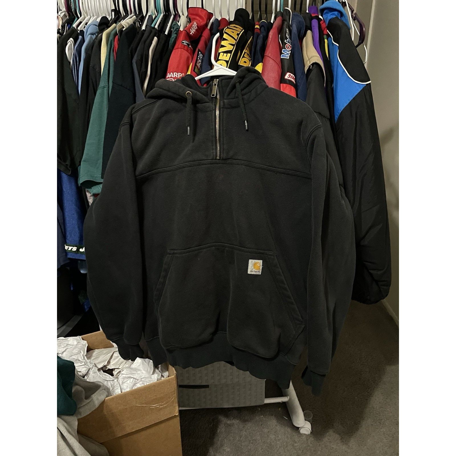 Carhartt Size M- Carhartt Rain Defender heavy Hoodie 1/4 Zip Black Size US M / EU 48-50 / 2 - 1 Thumbnail