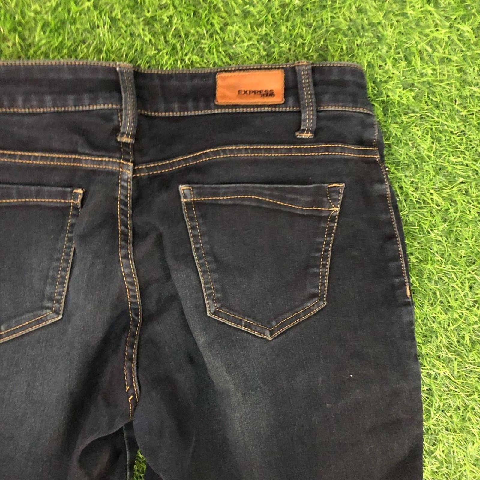 Express Express Women's Size 8 Dark Wash Stretch Denim Jeggings Size 30" / US 8 / IT 44 - 5 Thumbnail