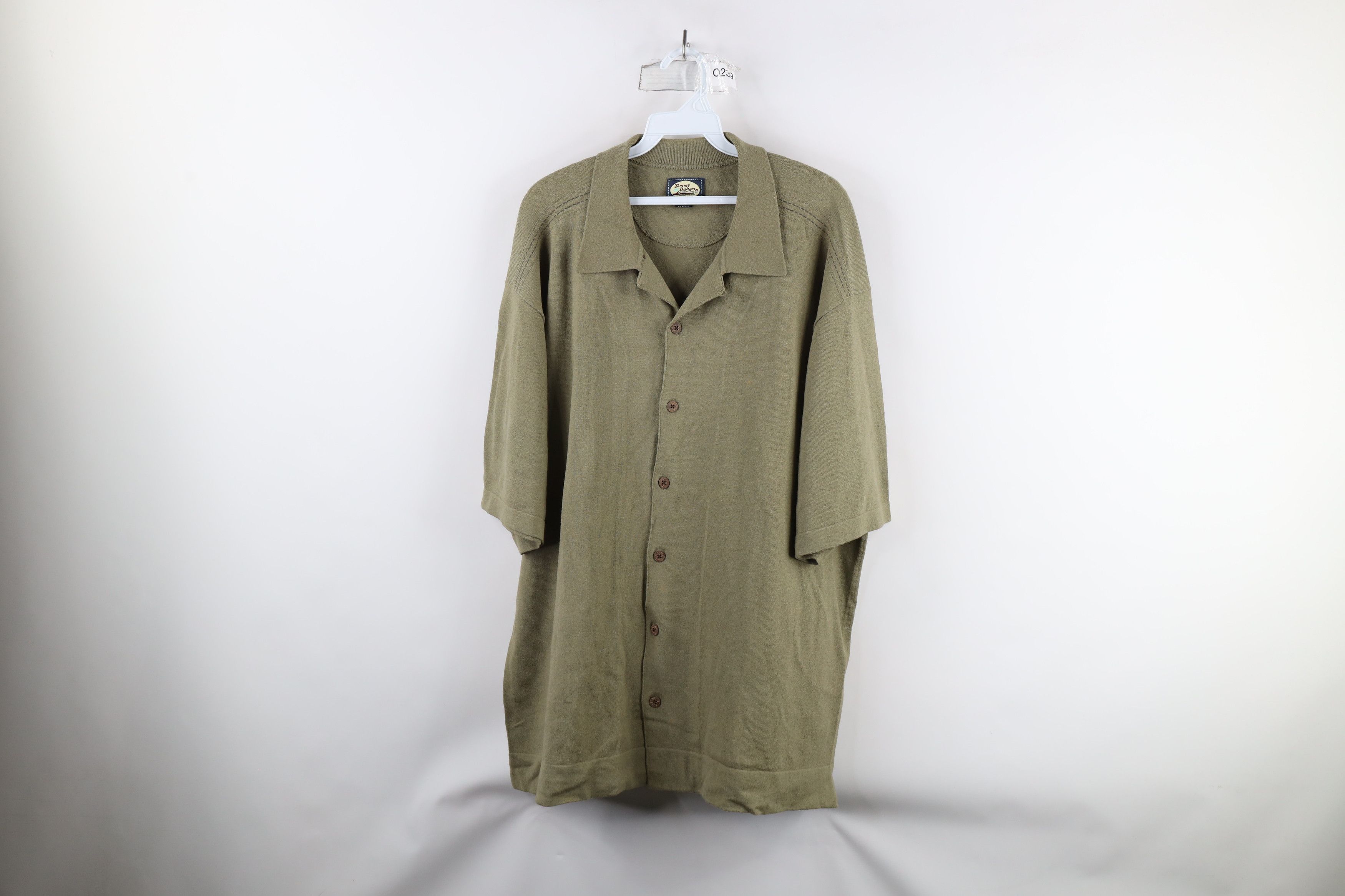 Tommy Bahama × Vintage Vintage 90s Tommy Bahama Looped Collar Button Shirt Green Size US L / EU 52-54 / 3 - 1 Thumbnail
