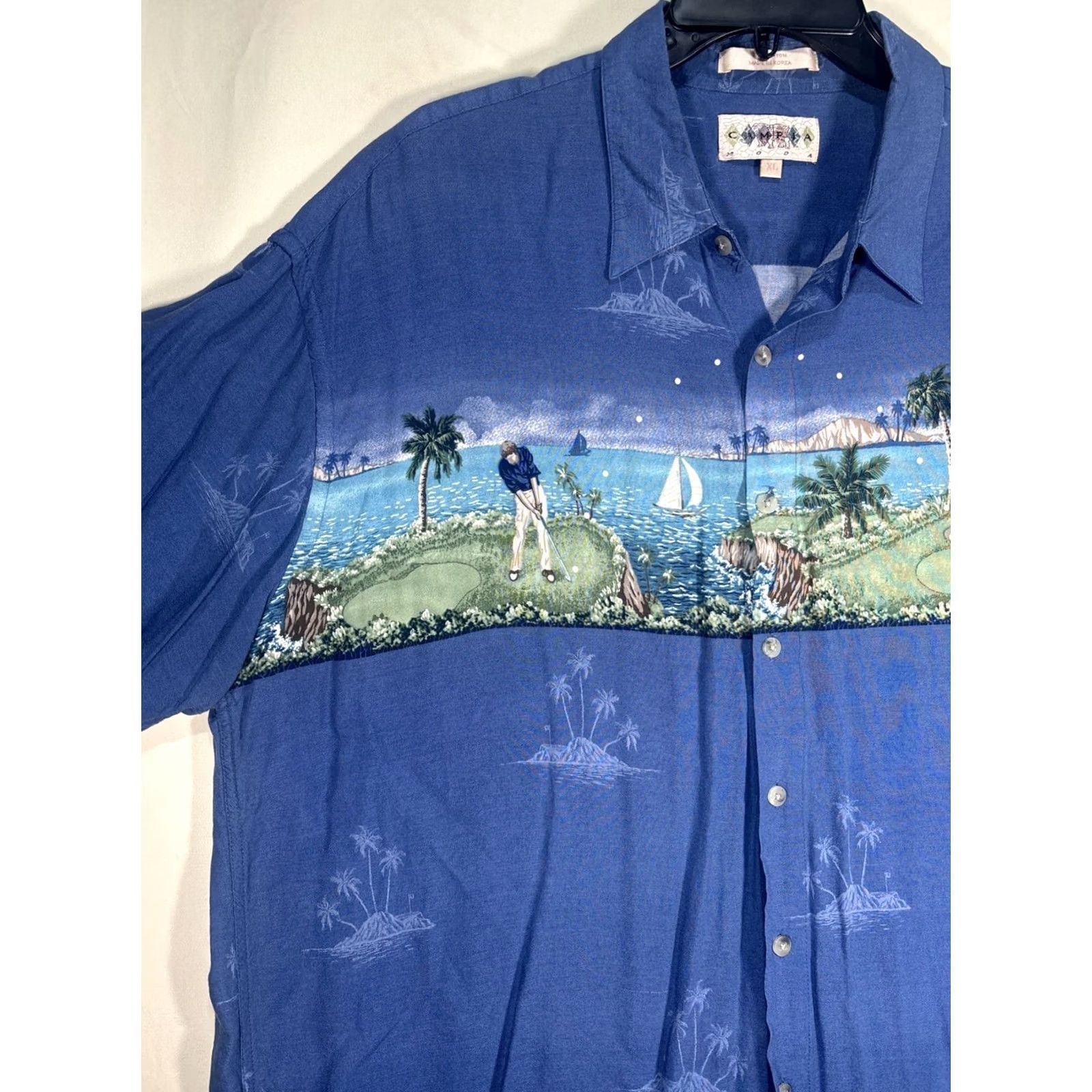 Vintage Campia Moda Campia Golf Print Hawaiian Palm Tree Button Up Shirt XS? XL Size US 36 / EU 52 - 5 Thumbnail