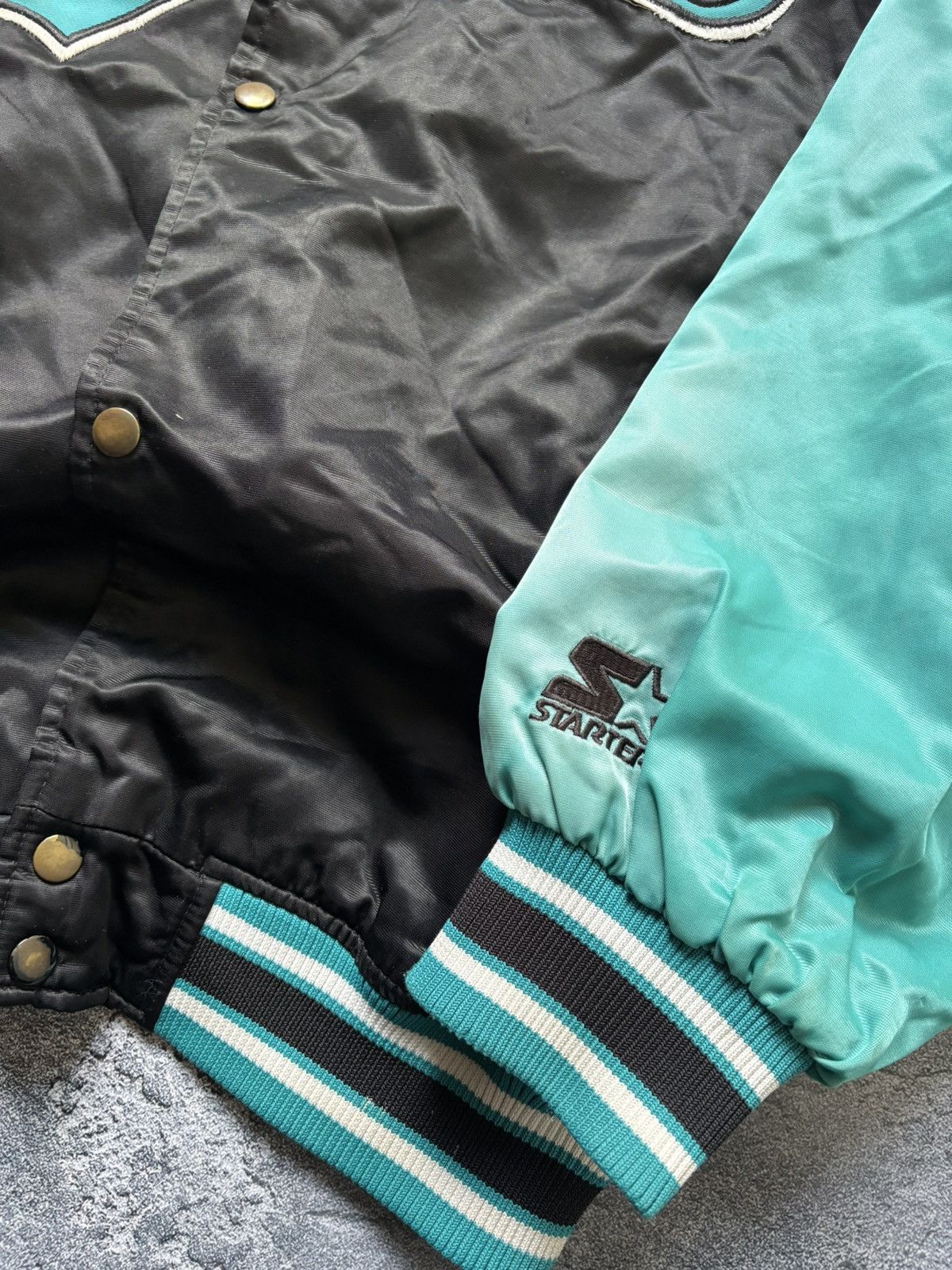 Starter Vintage 90s MLB Florida Marlins Starter Diamond Satin Jacket Size US L / EU 52-54 / 3 - 6 Thumbnail