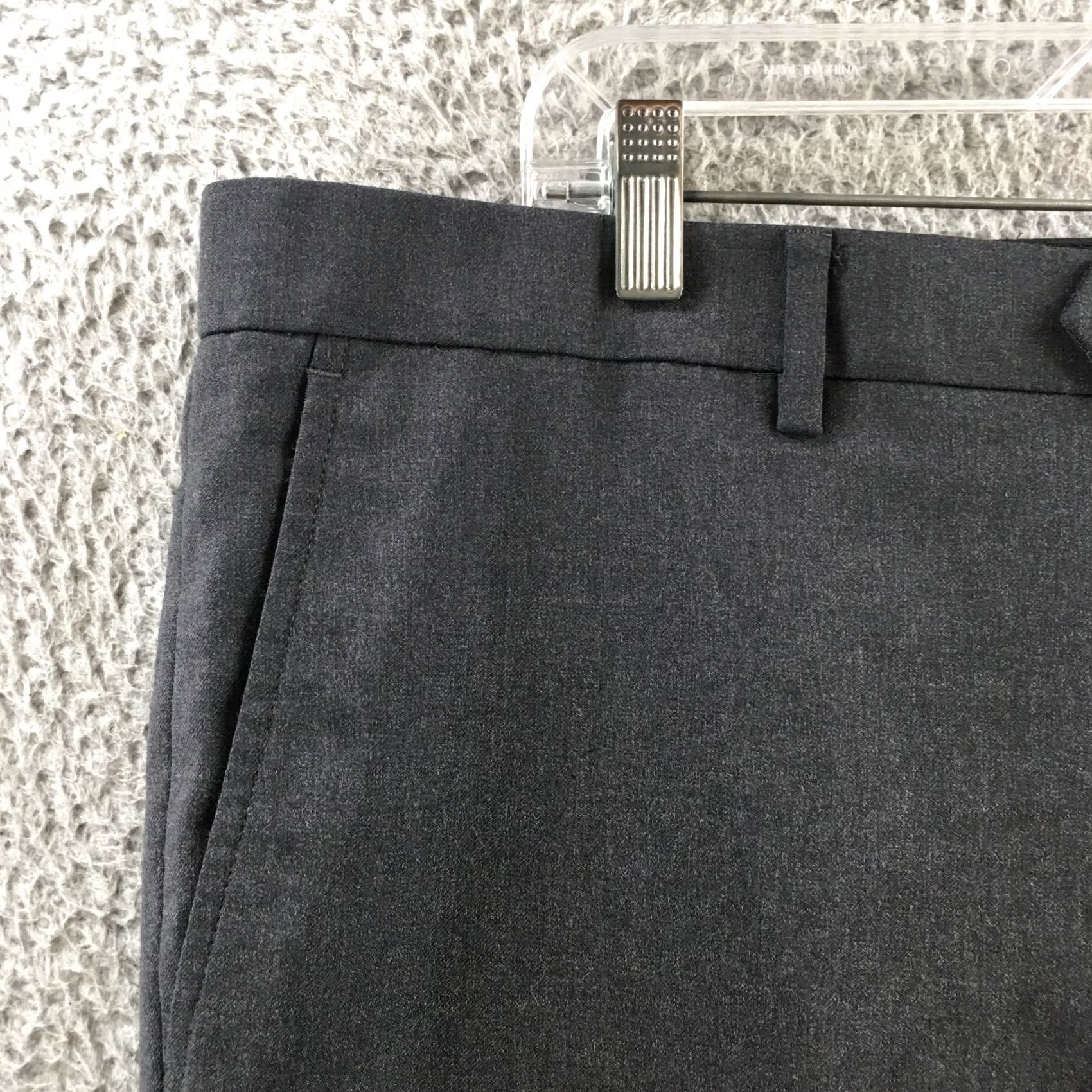 Kenneth Cole Kenneth Cole Dress Pants Mens 42 Gray Wool Blend Mid Rise Flat Front Casual Zip Size US 42 / EU 58 - 3 Thumbnail