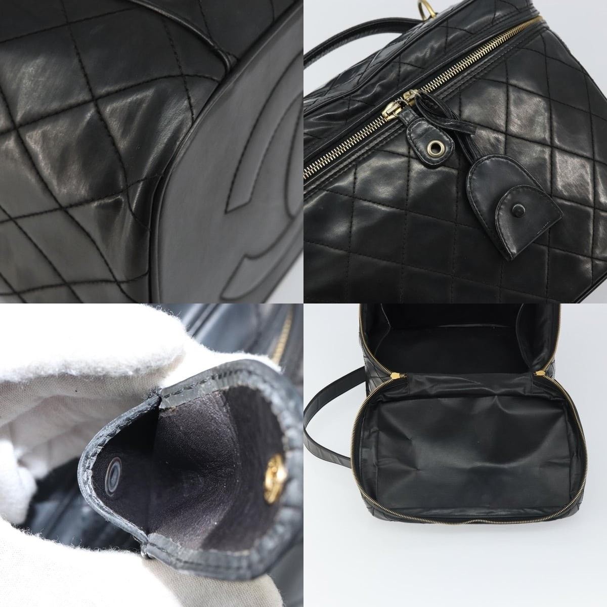 Chanel Chanel Vanity Handbag Patent Leather Black CC Size ONE SIZE - 6 Thumbnail