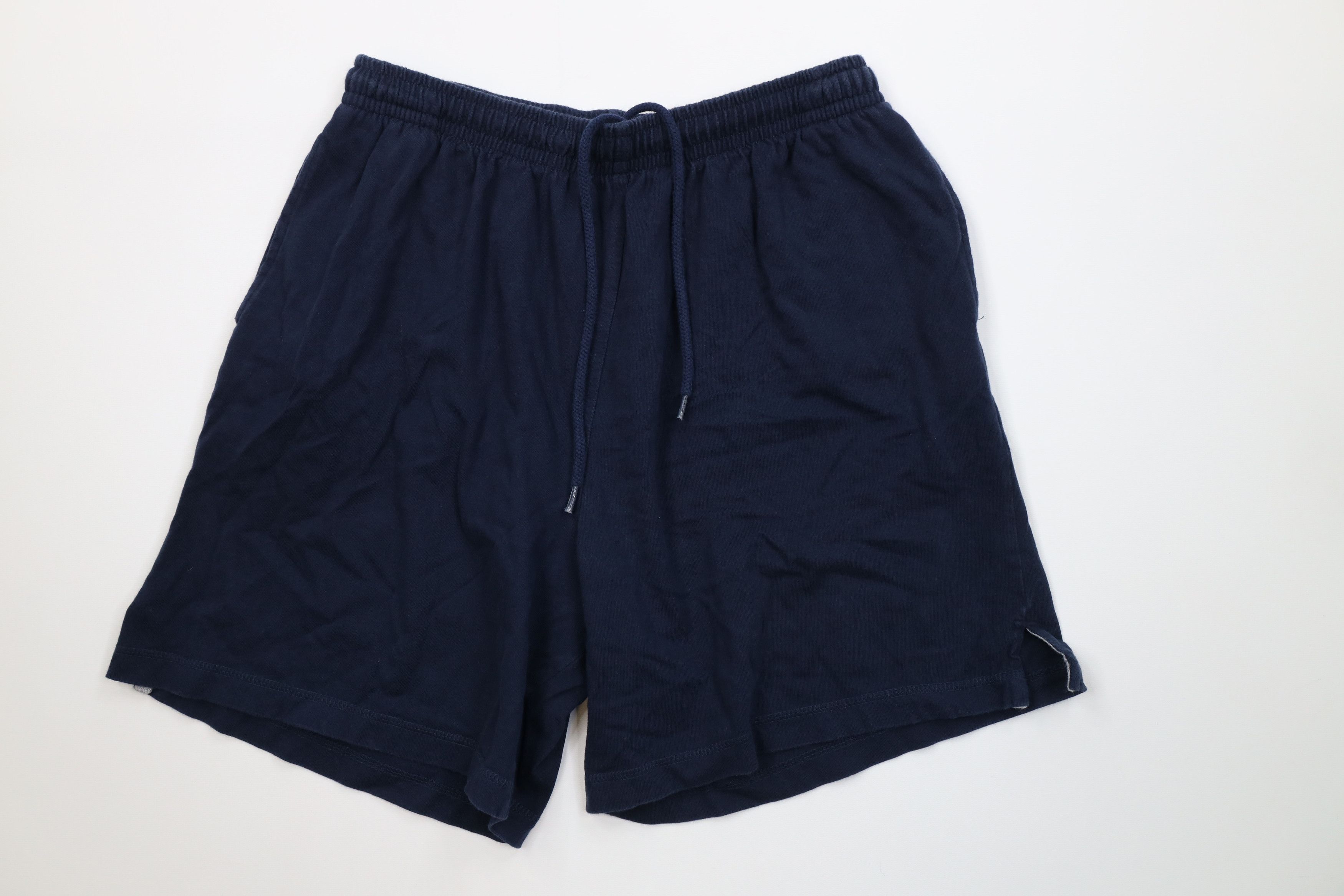 Vintage Vintage 90s Streetwear Heavy Cotton Above Knee Shorts Blue Size US 36 / EU 52 - 1 Thumbnail