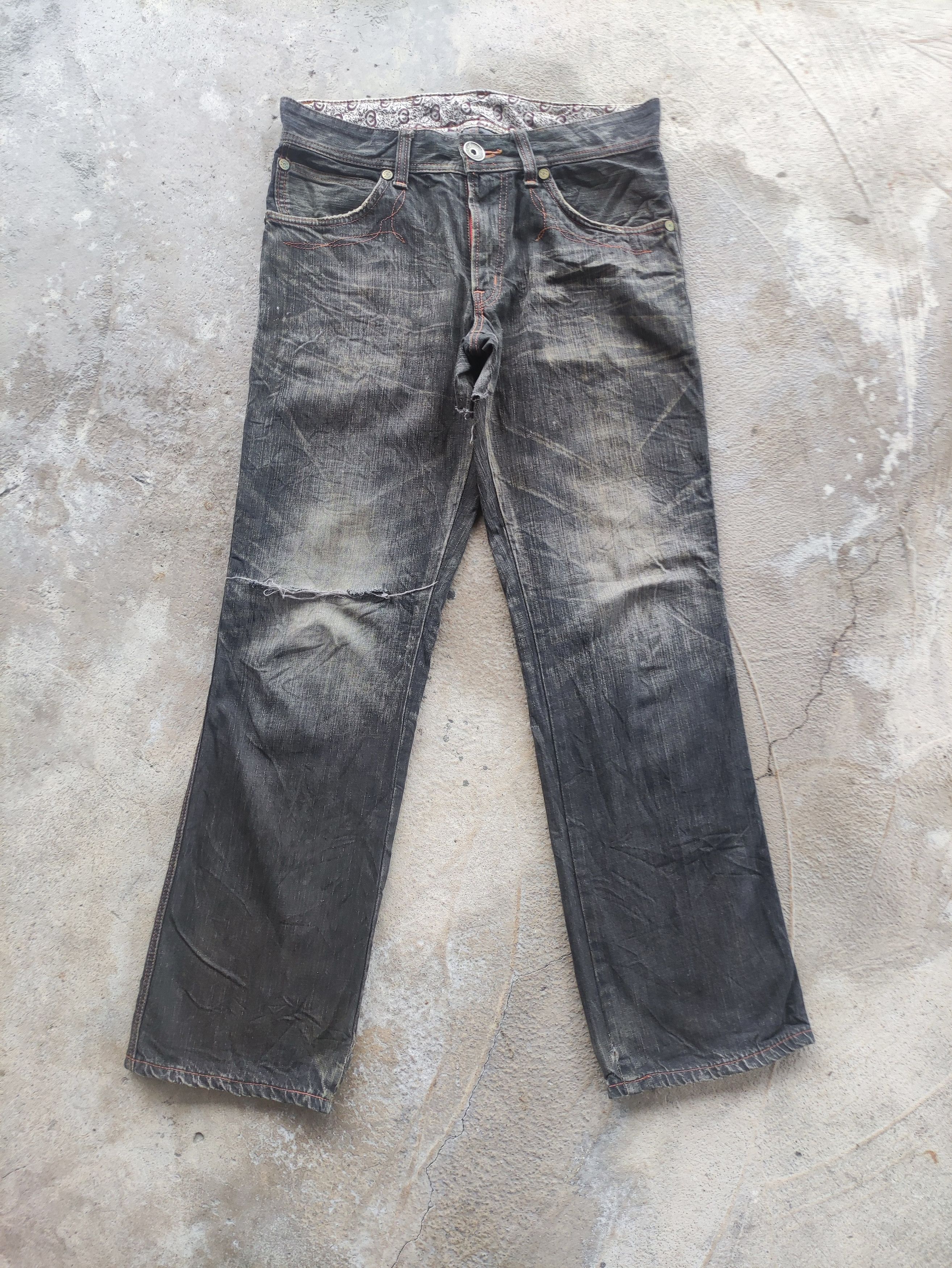 Edwin Vintage Edwin 503 Distress Faded Denim Pants Size US 33 - 1 Thumbnail