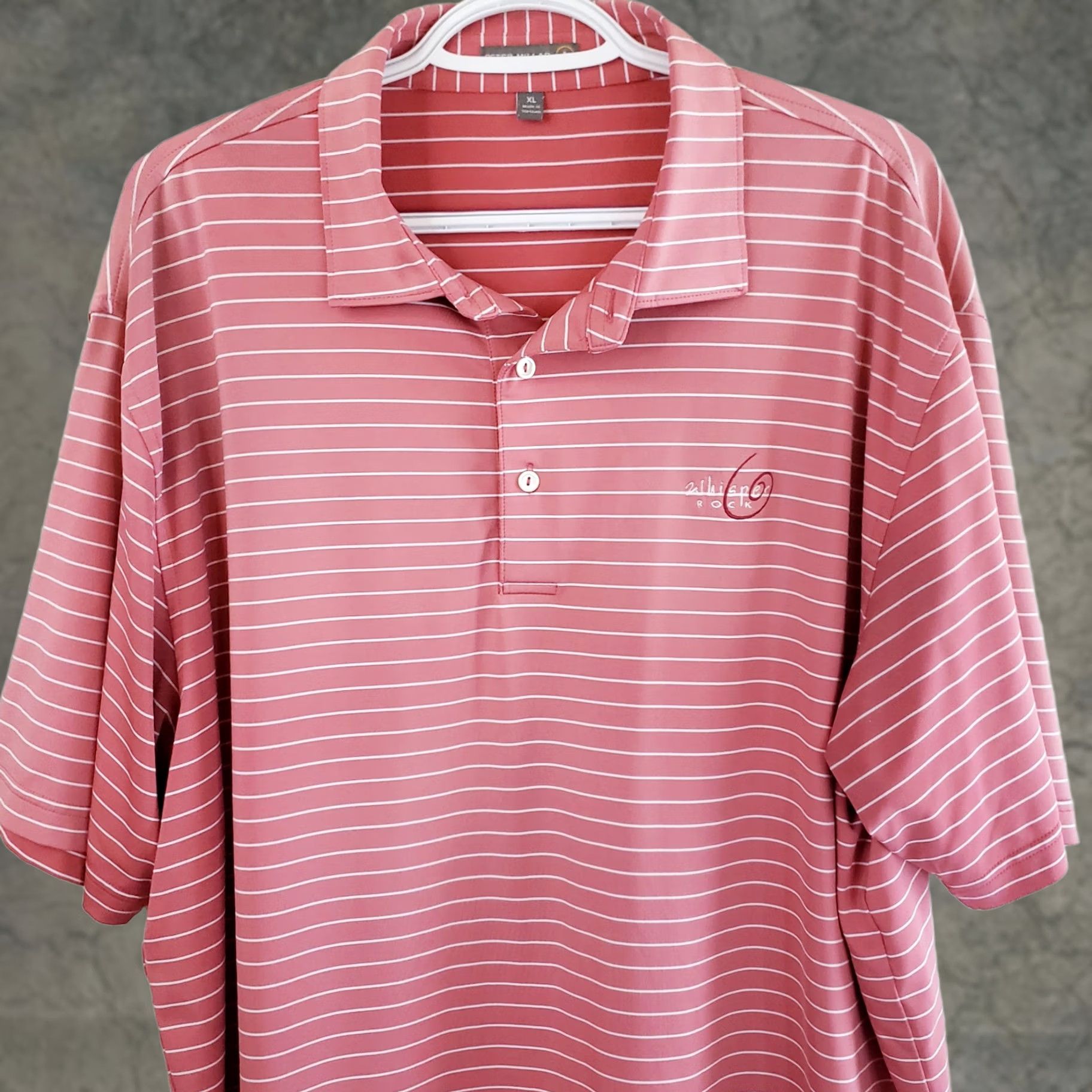 Peter Millar Peter Millar Summer Comfort Polo Shirt Mens XL Pink Striped SS Golf Whisper Rock Size US XL / EU 56 / 4 - 1 Thumbnail