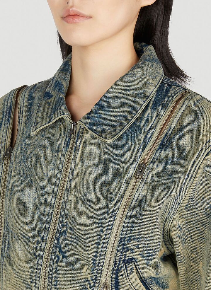 Y/Project o1mle0524 Tudor Zip Denim Jacket in Light Blue Size S / US 4 / IT 40 - 7 Thumbnail