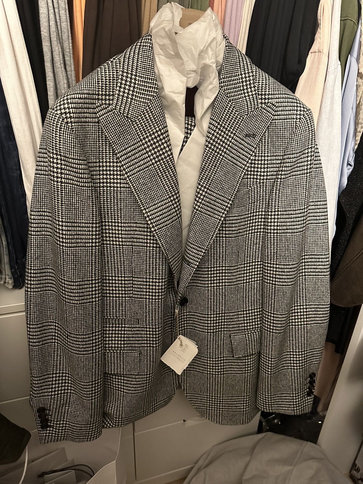 Brunello Cucinelli Brunello Cucinelli prince of Wales Suit Size 50L - 11 Thumbnail