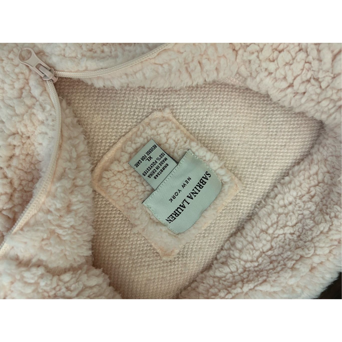 Lauren Ralph Lauren Sabrina Lauren NYC Sherpa Fleece Half-Zip Sweatshirt in Pale Size XL / US 12-14 / IT 48-50 - 4 Thumbnail