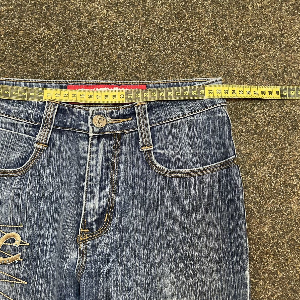 Vintage Vintage Y2K Baggy Wide Leg Distressed Jeans Skate Flared Size 34" / US 12 / IT 48 - 6 Thumbnail
