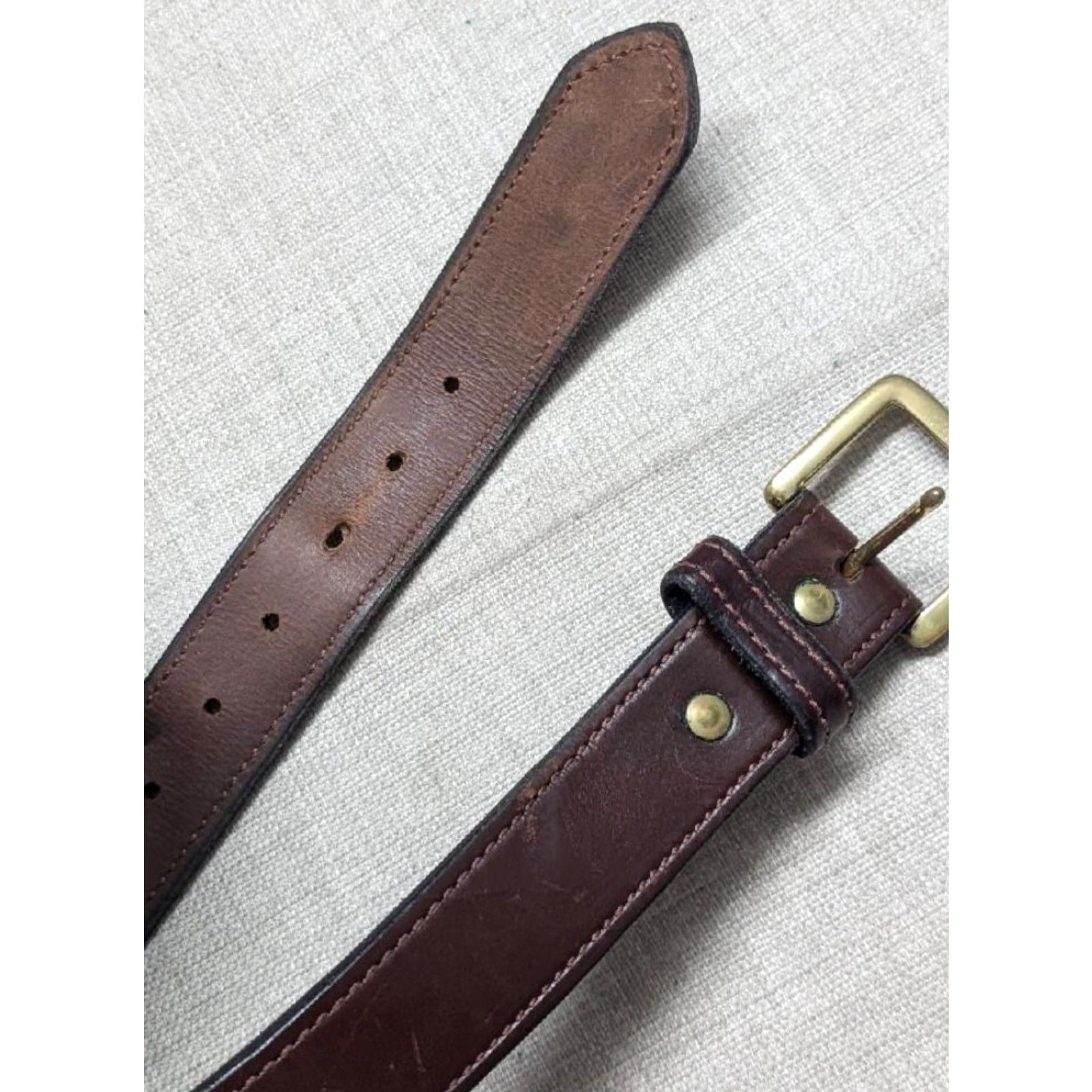 Vintage VINTAGE Bullhide Belts Western Belt 38 brown thick cowhide leather MONEY BELT removable buckle Mens Size 38 - 2 Thumbnail