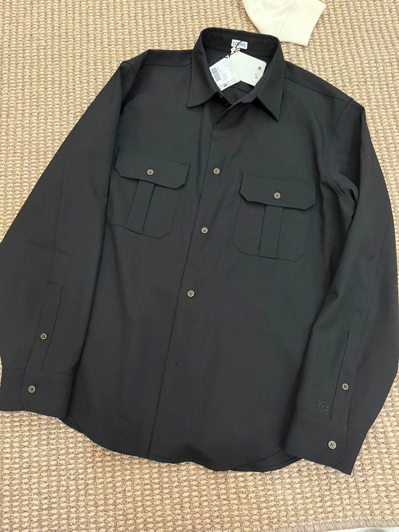 Loewe LOEWE size40 Black tactical embroidered logo long sleeve sh Size US M / EU 48-50 / 2 - 1 Thumbnail