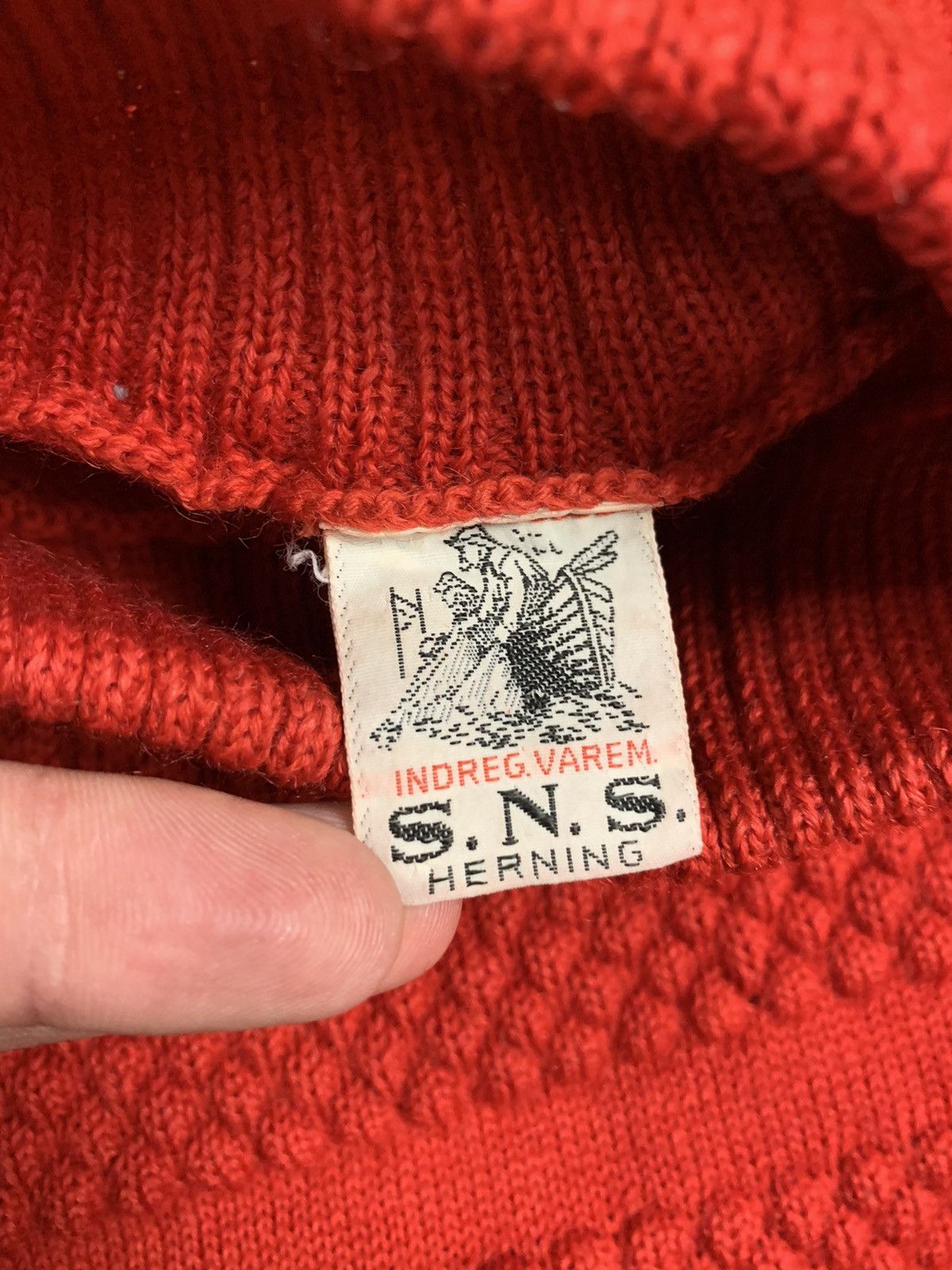 S.N.S. Herning S.N.S. Fisherman Vintage Red Turtleneck (Dannebrog) Sweater Size US M / EU 48-50 / 2 - 2 Thumbnail
