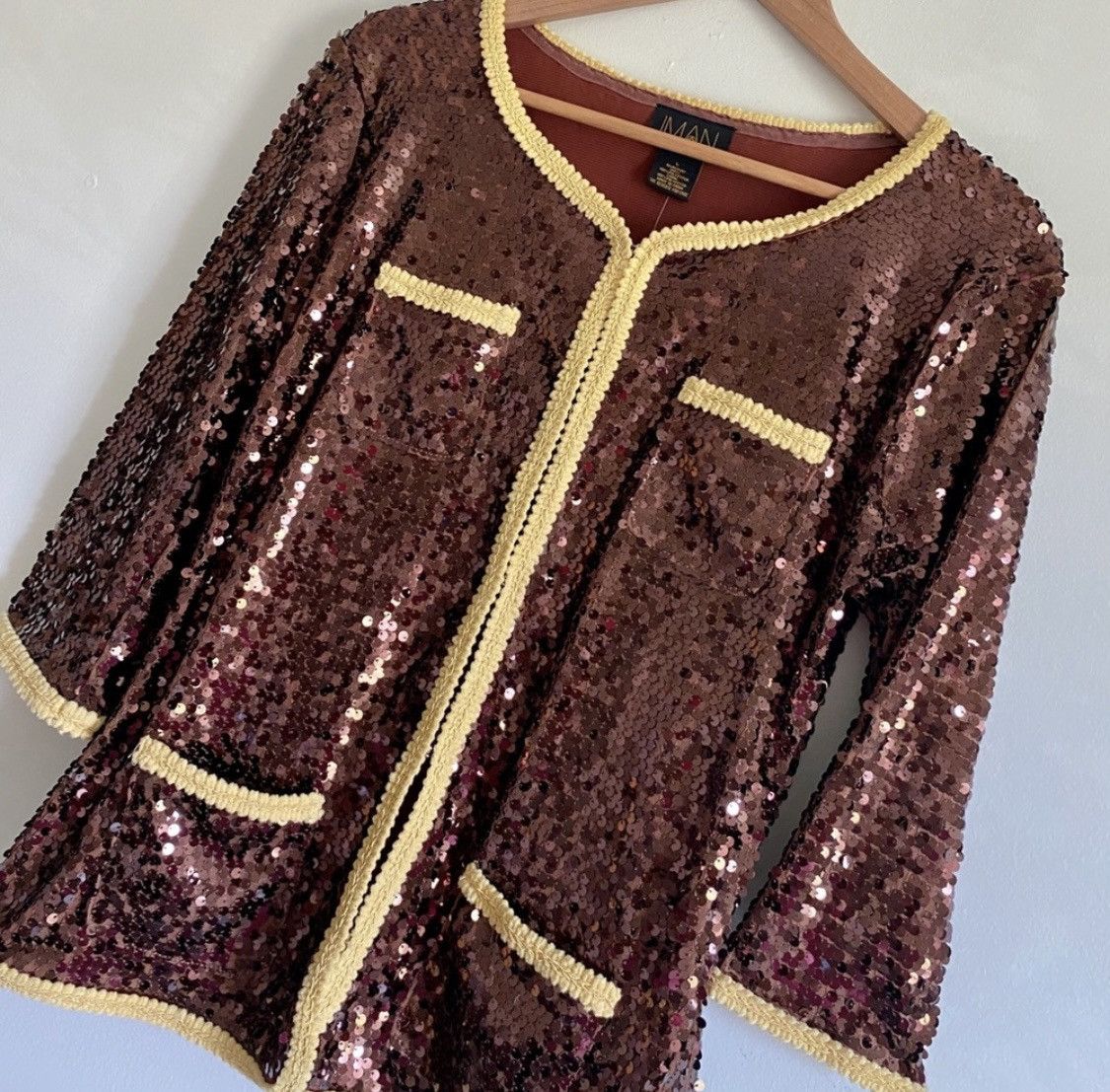 Other IMAN SEQUIN EMBELLISHED CARDIGAN JACKET Size L / US 10 / IT 46 - 2 Thumbnail