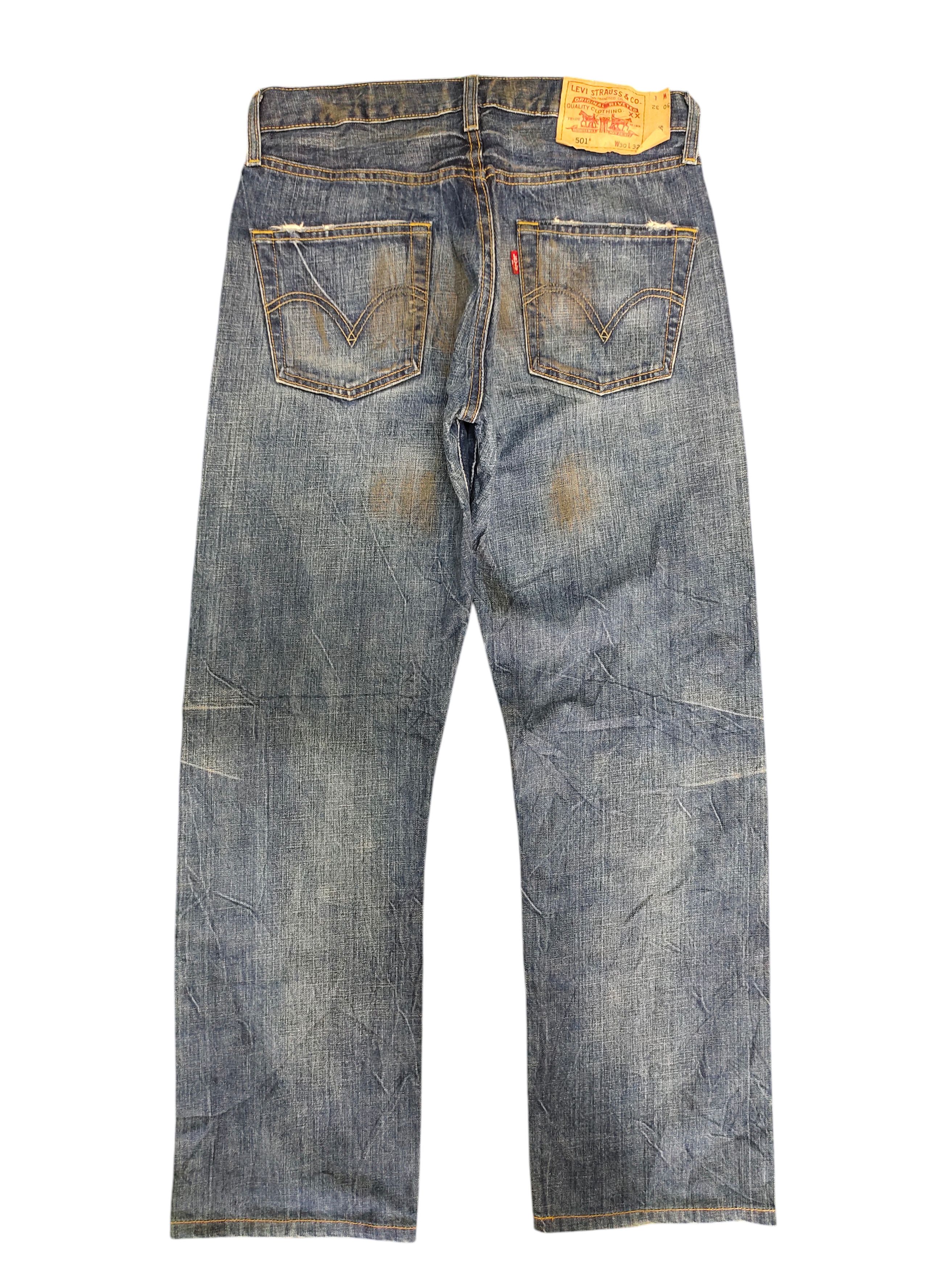 Levi's Vintage Levis 501 Clawmark Distress Faded Dirt Jeans Size US 30 / EU 46 - 8 Thumbnail
