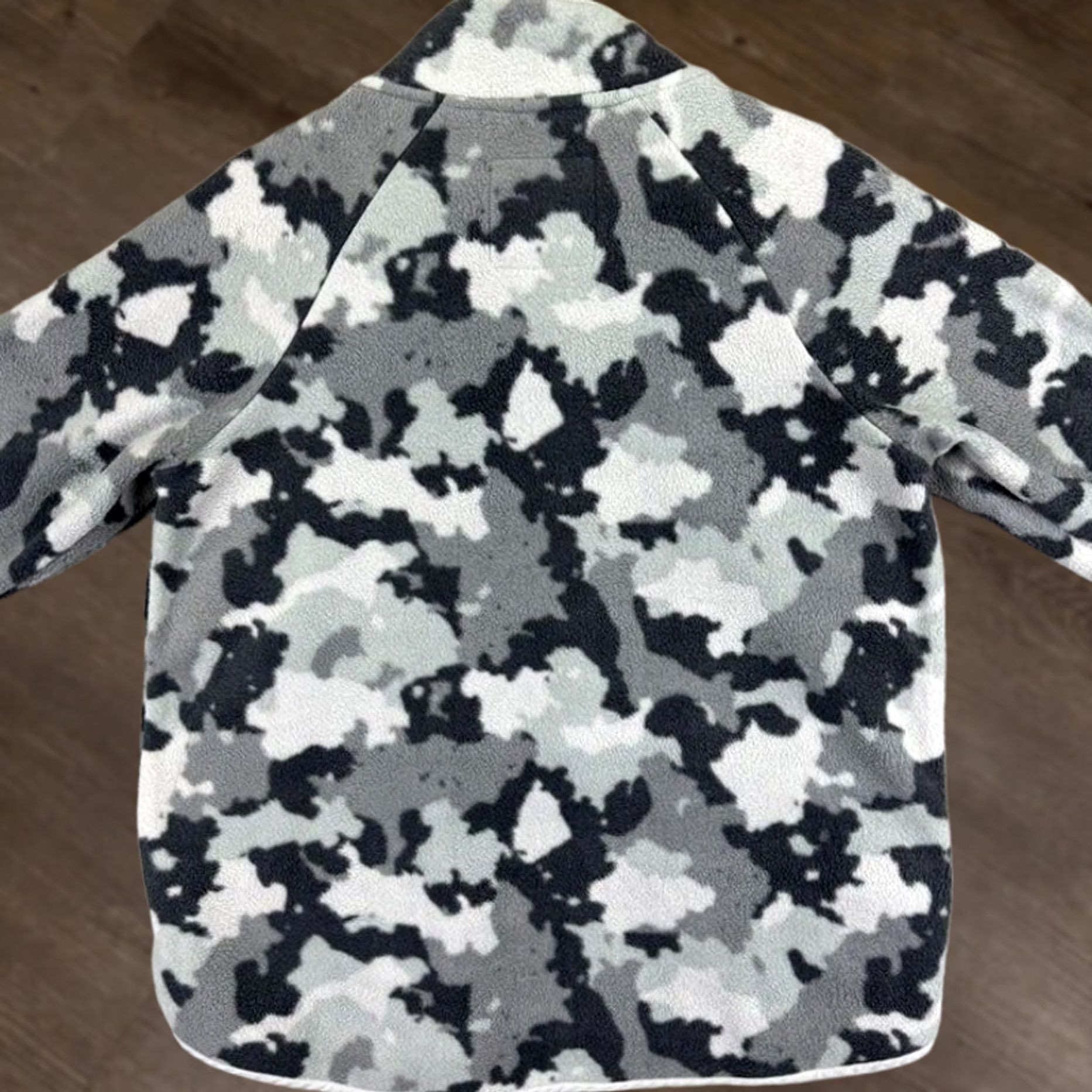 Kyodan Kyodan Fleece Pullover Womens Large Gray Black Camouflage Snap Pockets Mock Neck Quilted Pocketed Pullover EUC Size L / US 10 / IT 46 - 1 Thumbnail