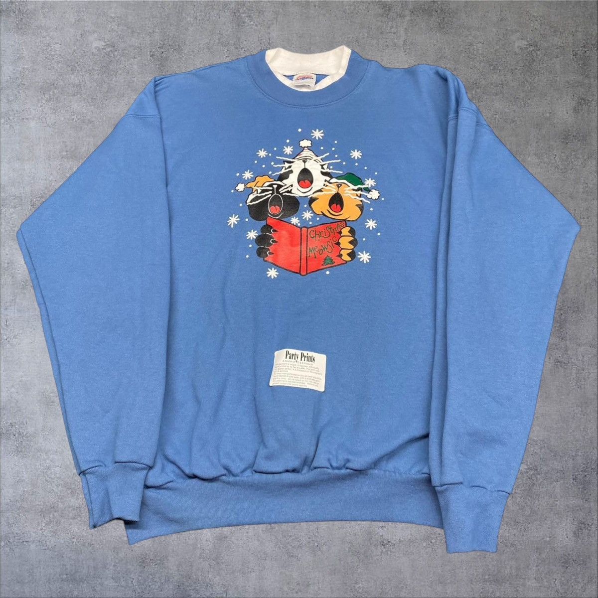 Vintage 90s Vintage Cats Christmas Sweatshirt Size US XL / EU 56 / 4 - 1 Thumbnail