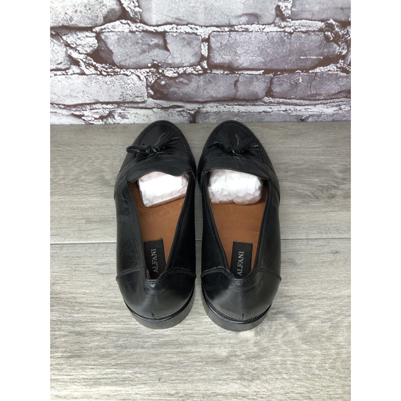 Alfani Alfani Black Leather Braided Tassel Loafers Italy Dress Shoe Size US 8 / EU 41 - 7 Thumbnail