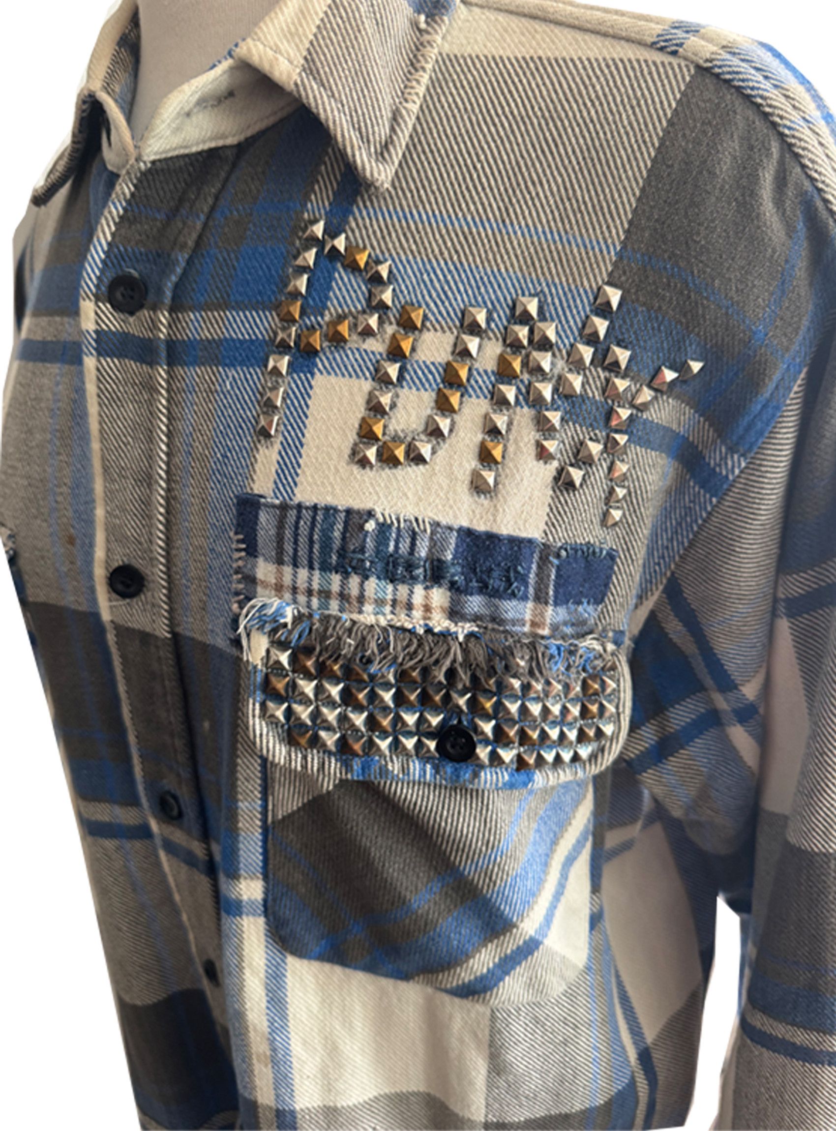The Great China Wall Vintage GREAT CHINA WALL "PUNK" BLUE PLAID SHIRT Size US M / EU 48-50 / 2 - 2 Thumbnail