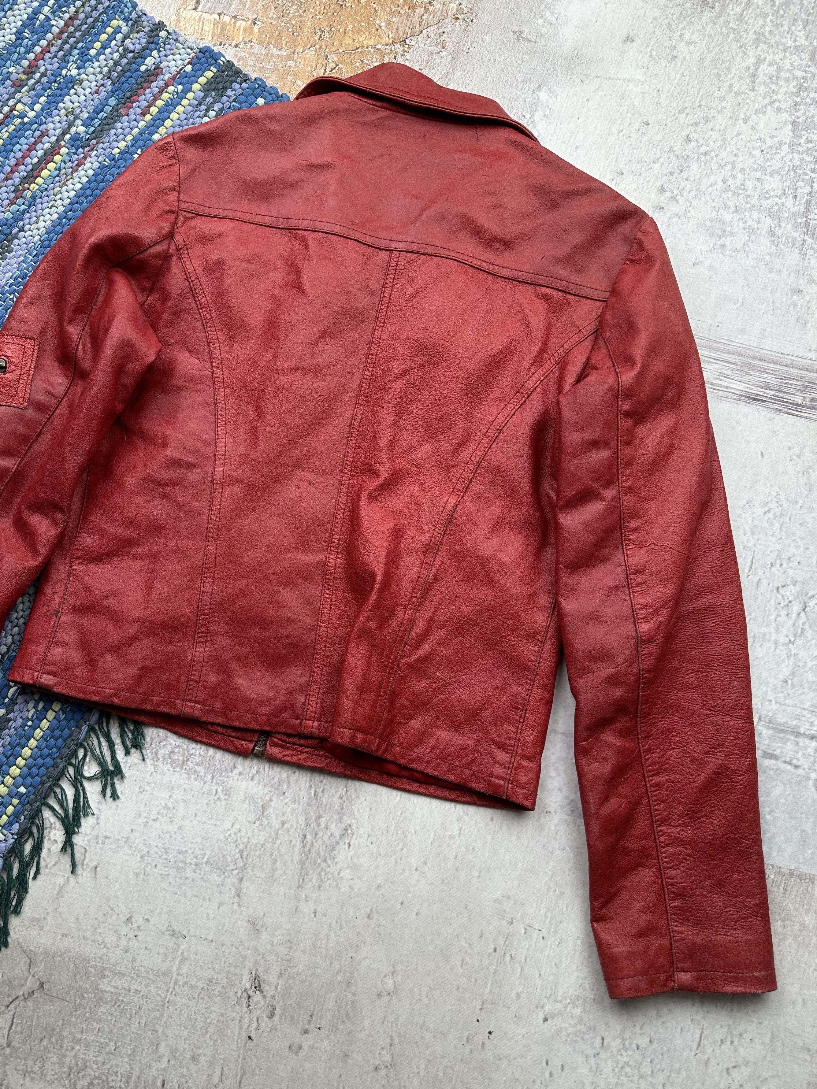 Japanese Brand Vintage Cropped Leather Jacket A511D15(438) Size M / US 6-8 / IT 42-44 - 10 Thumbnail