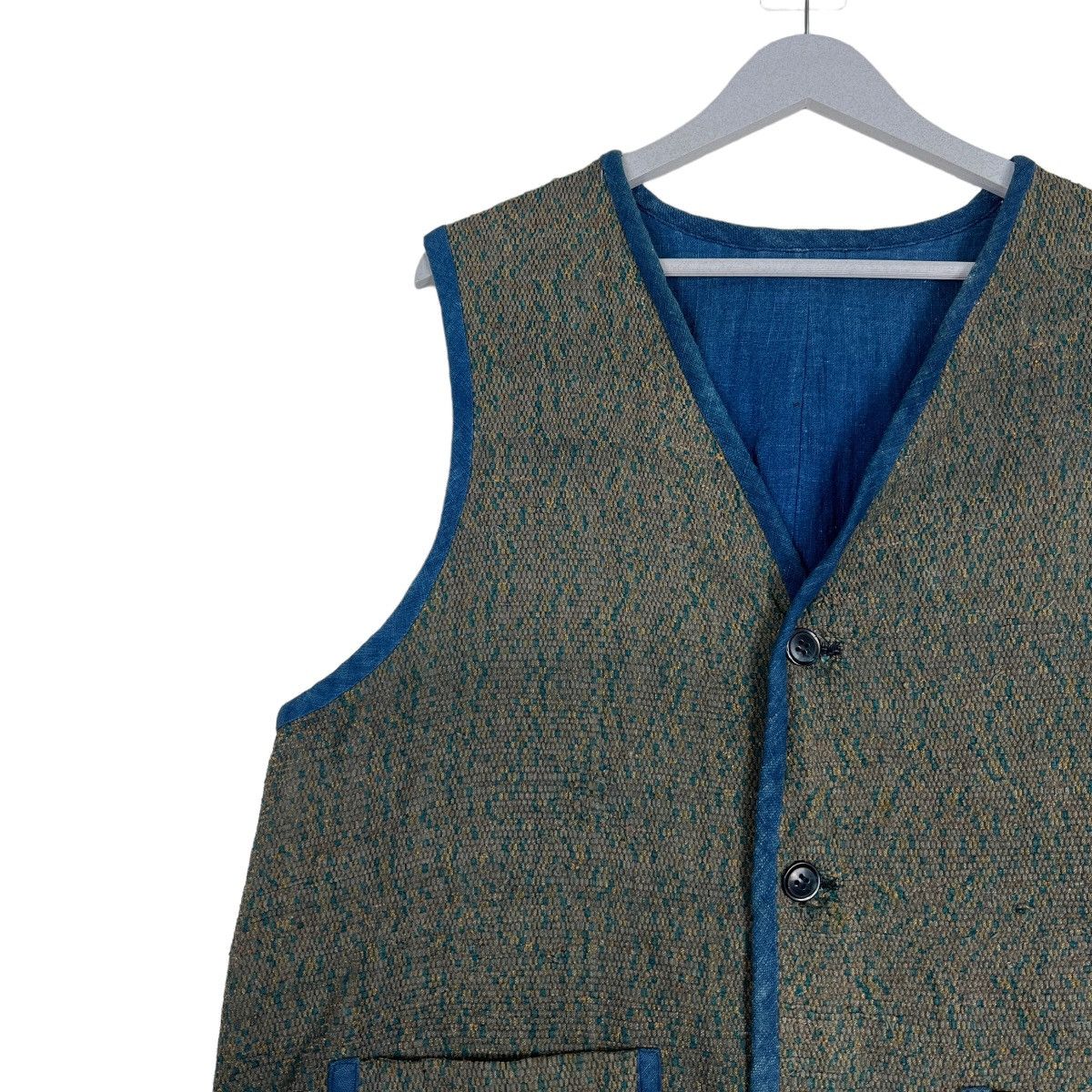 Indigo 🔥 VINTAGE 70s INDIGO BROWN BEACH VEST TANK TOP Size US M / EU 48-50 / 2 - 7 Thumbnail