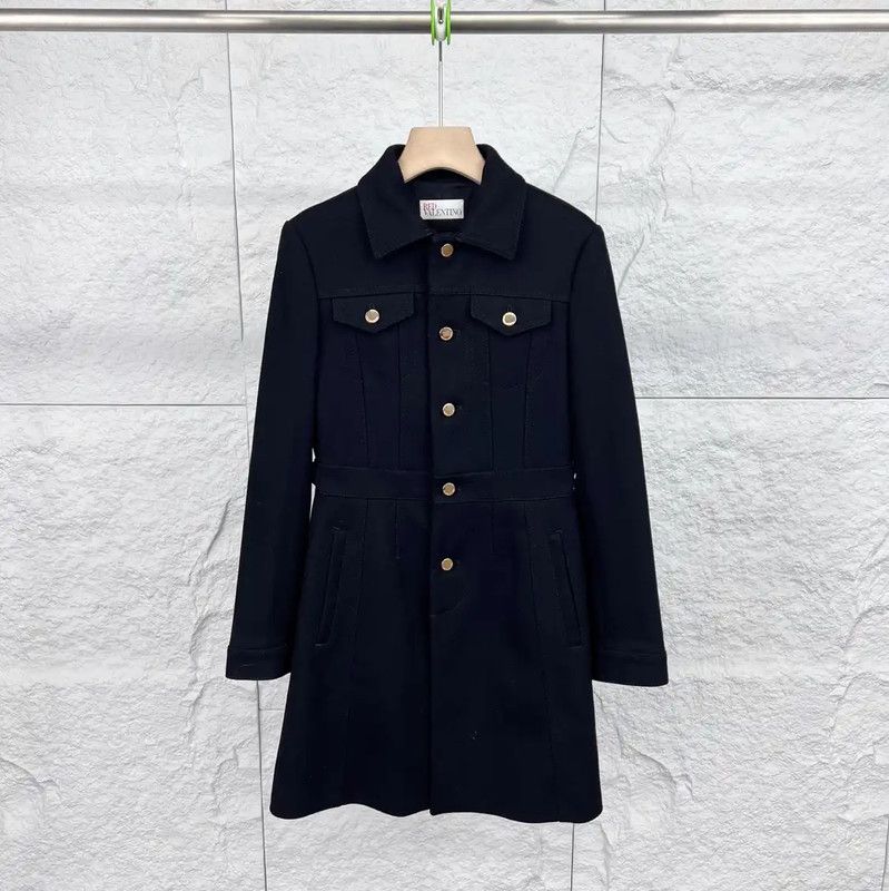 Valentino Valentino Black Cotton Women's Coat 0089 Size ONE SIZE - 1 Thumbnail