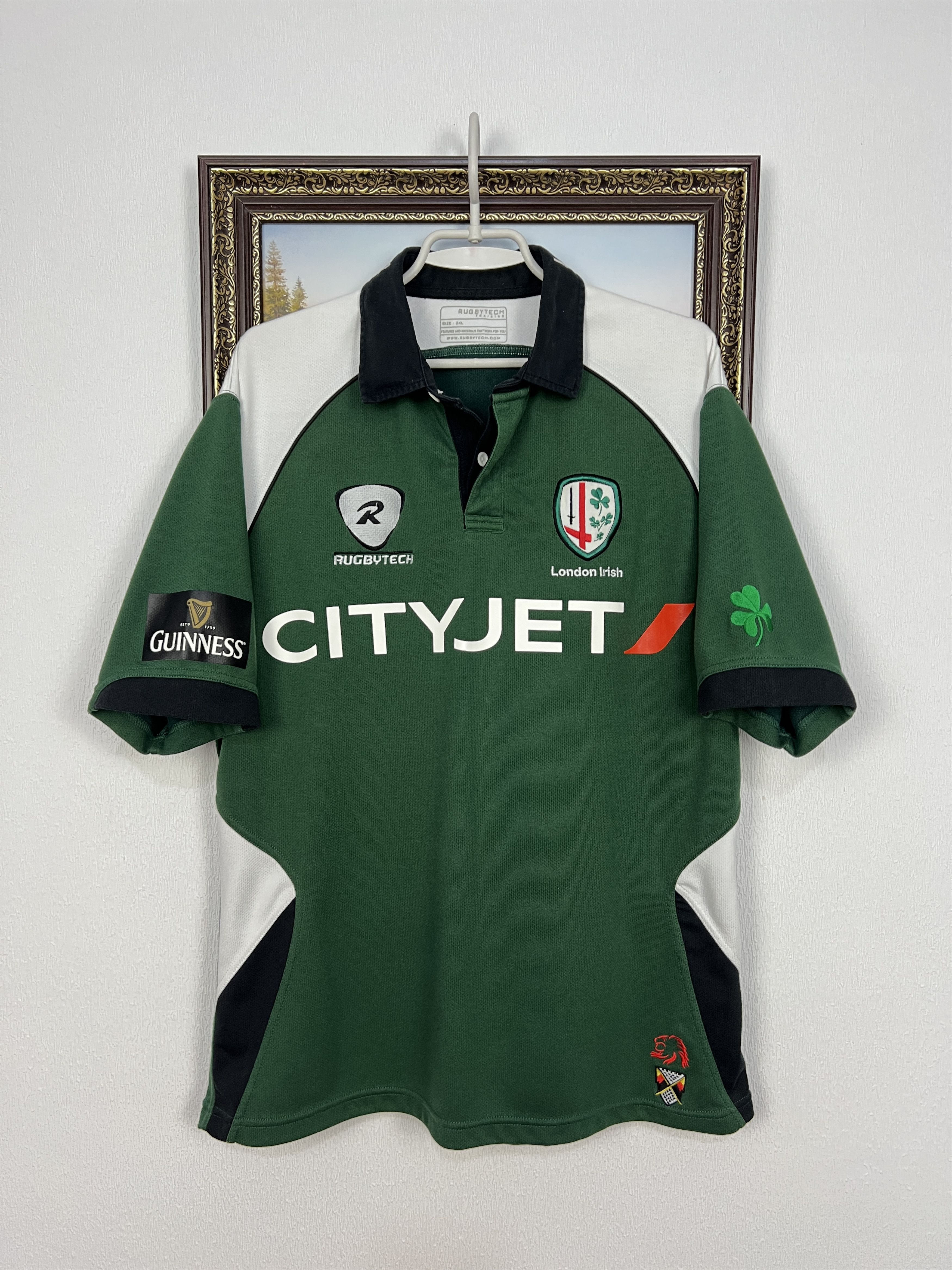 Vintage London Irish Cityjet Rugby Union Green Jersey Mens Size US XXL / EU 58 / 5 - 1 Thumbnail