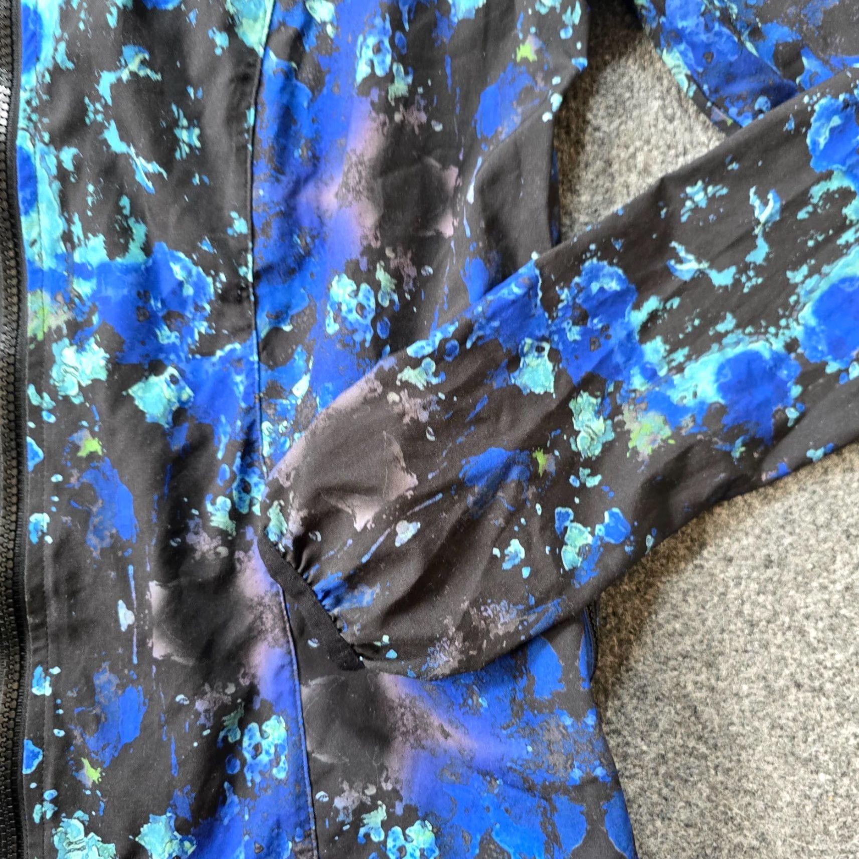 Fabletics Fabletics Jacket Women M Blue Windbreaker Watercolor Full Zip Athletic Size M / US 6-8 / IT 42-44 - 3 Thumbnail