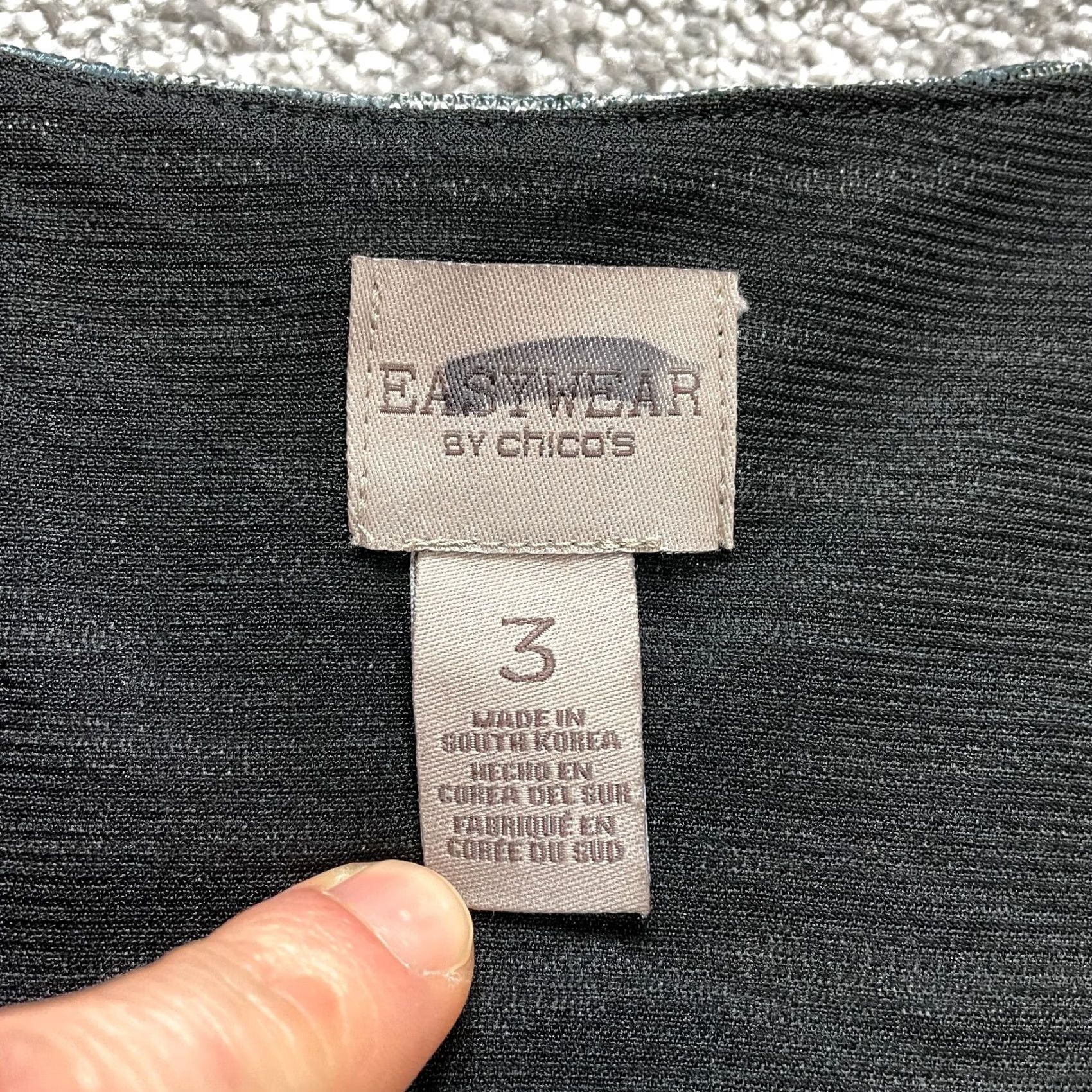 Vintage Chico's Easywear Womens V Neck Shirt Size XL 16 Heather Gray Pullover Top Size XL / US 12-14 / IT 48-50 - 3 Thumbnail