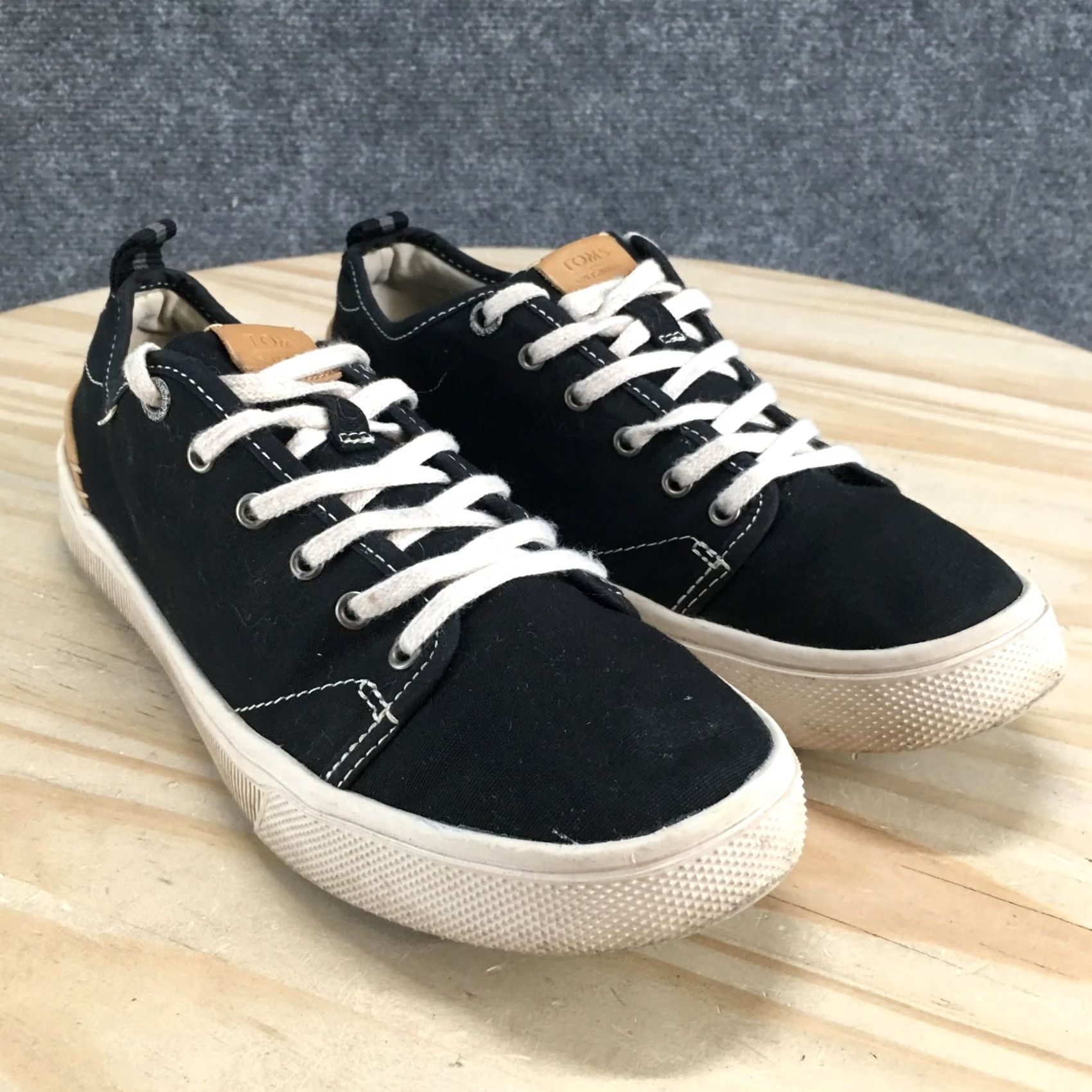 Toms TOMS Sneakers Womens 8.5 Black Trvl Lite Low Top Lace Up Canvas Casual Comfort Size M / US 6-8 / IT 42-44 - 3 Thumbnail