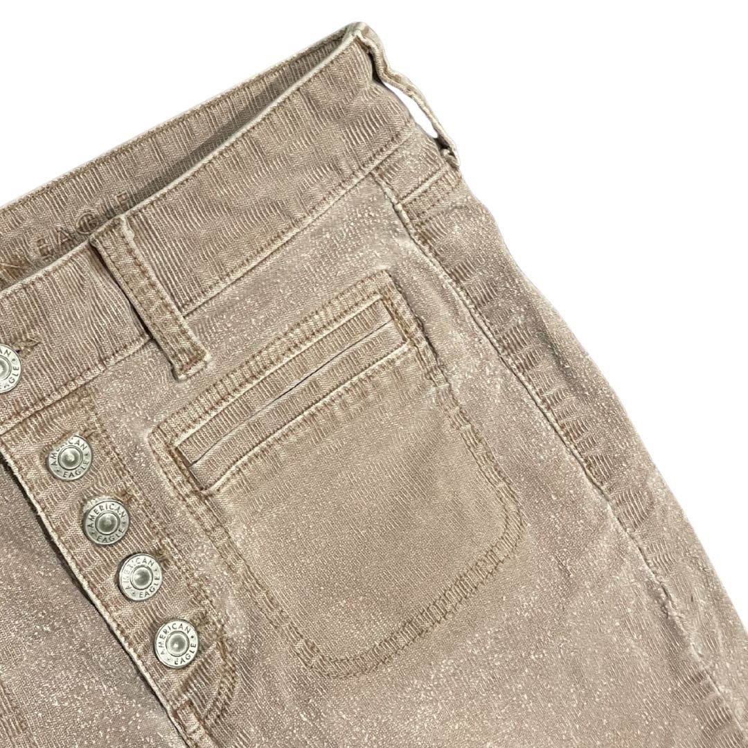 American Eagle Outfitters Stretch Corduroy Super High Waisted Flare Pants Y2K 90 Retro Size 27" / US 4 / IT 40 - 3 Thumbnail