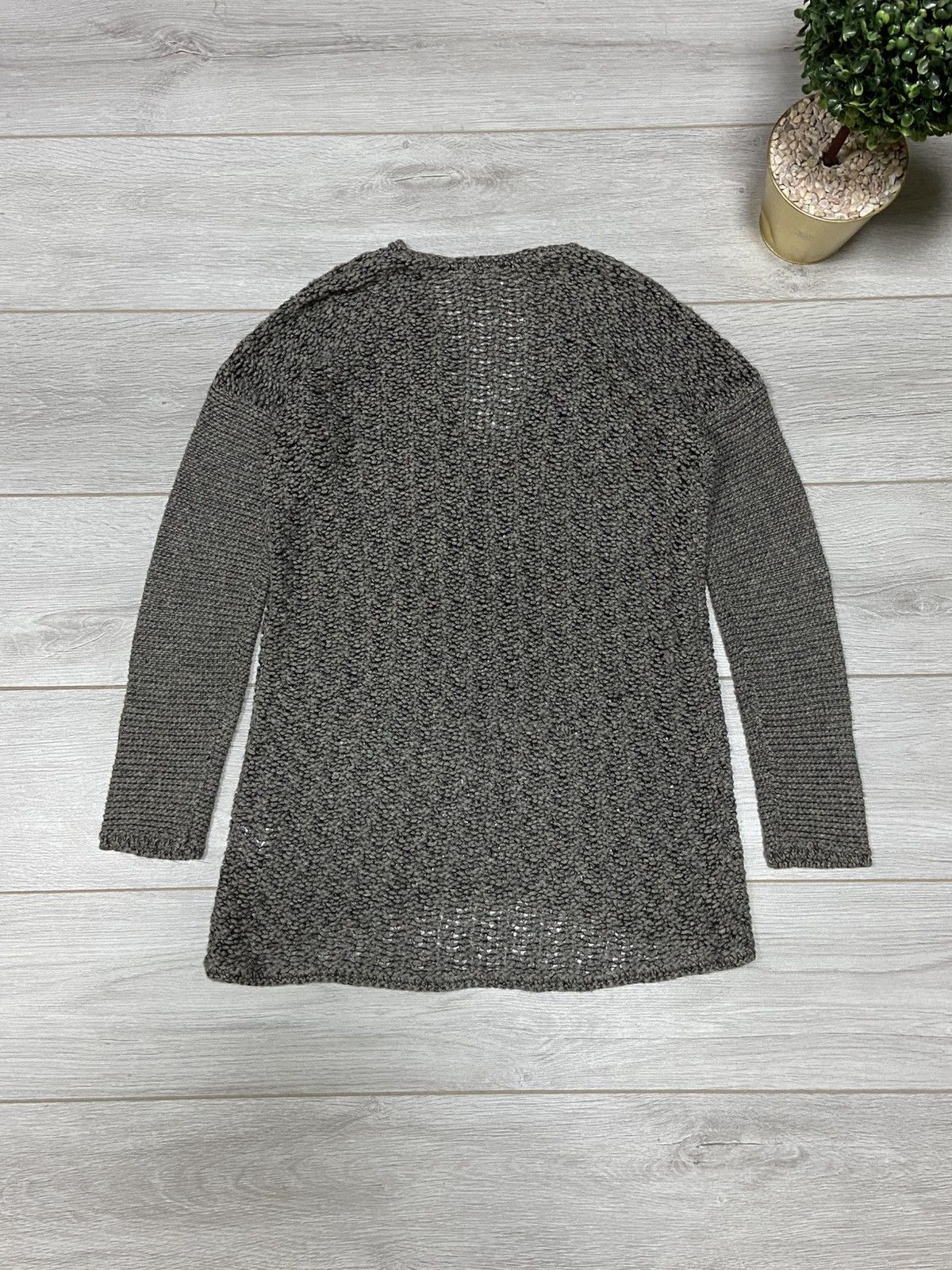 Helmut Lang × Vintage Helmut Lang alpaca silk vintage heavy knit sweater v neck Size S / US 4 / IT 40 - 10 Thumbnail