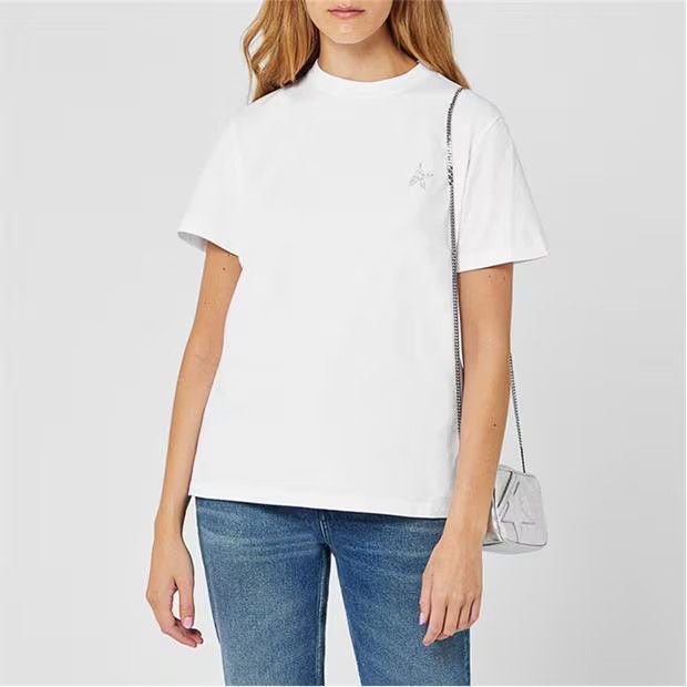 Golden Goose o1g2r1mq1024 Star Regular T-Shirt in White & Silver Size L / US 10 / IT 46 - 4 Thumbnail