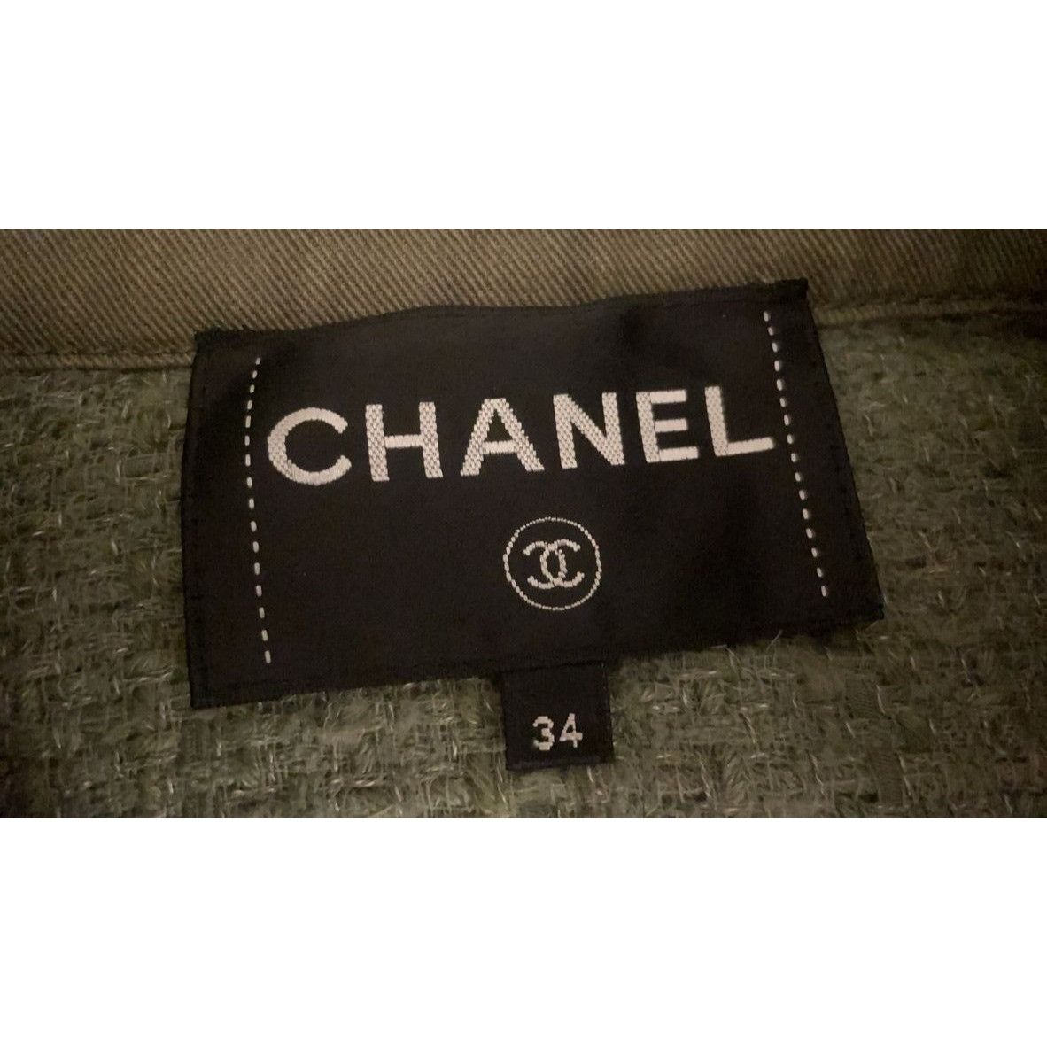 Chanel Chanel Military-Inspired Olive Green Jacket With Textured Tw Size XXS / US 00 / IT 34 - 11 Thumbnail