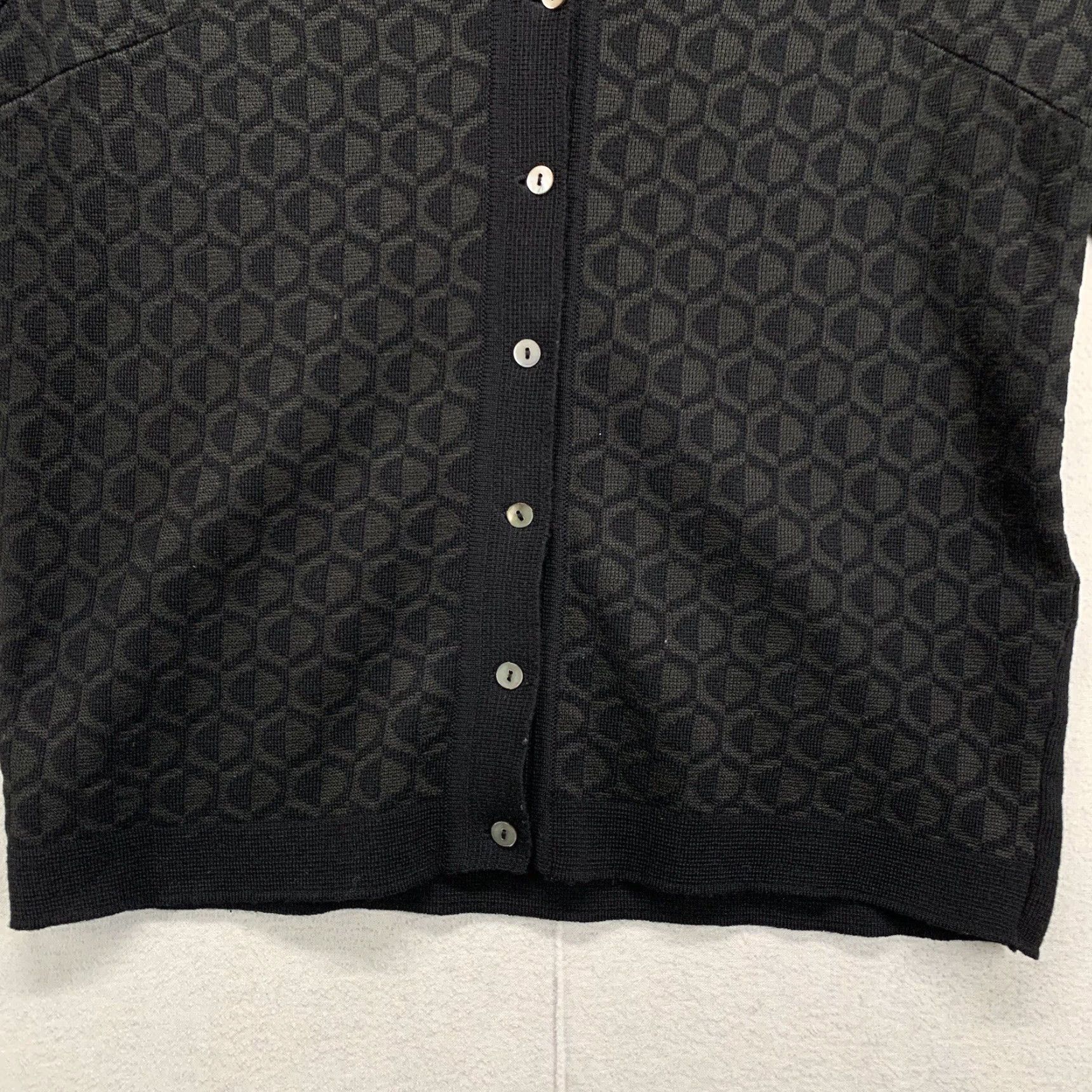 Vintage Vintage German Collard Knit Cardigan Sweater Breiden Bach Black Geometric XS Size XS / US 0-2 / IT 36-38 - 3 Thumbnail