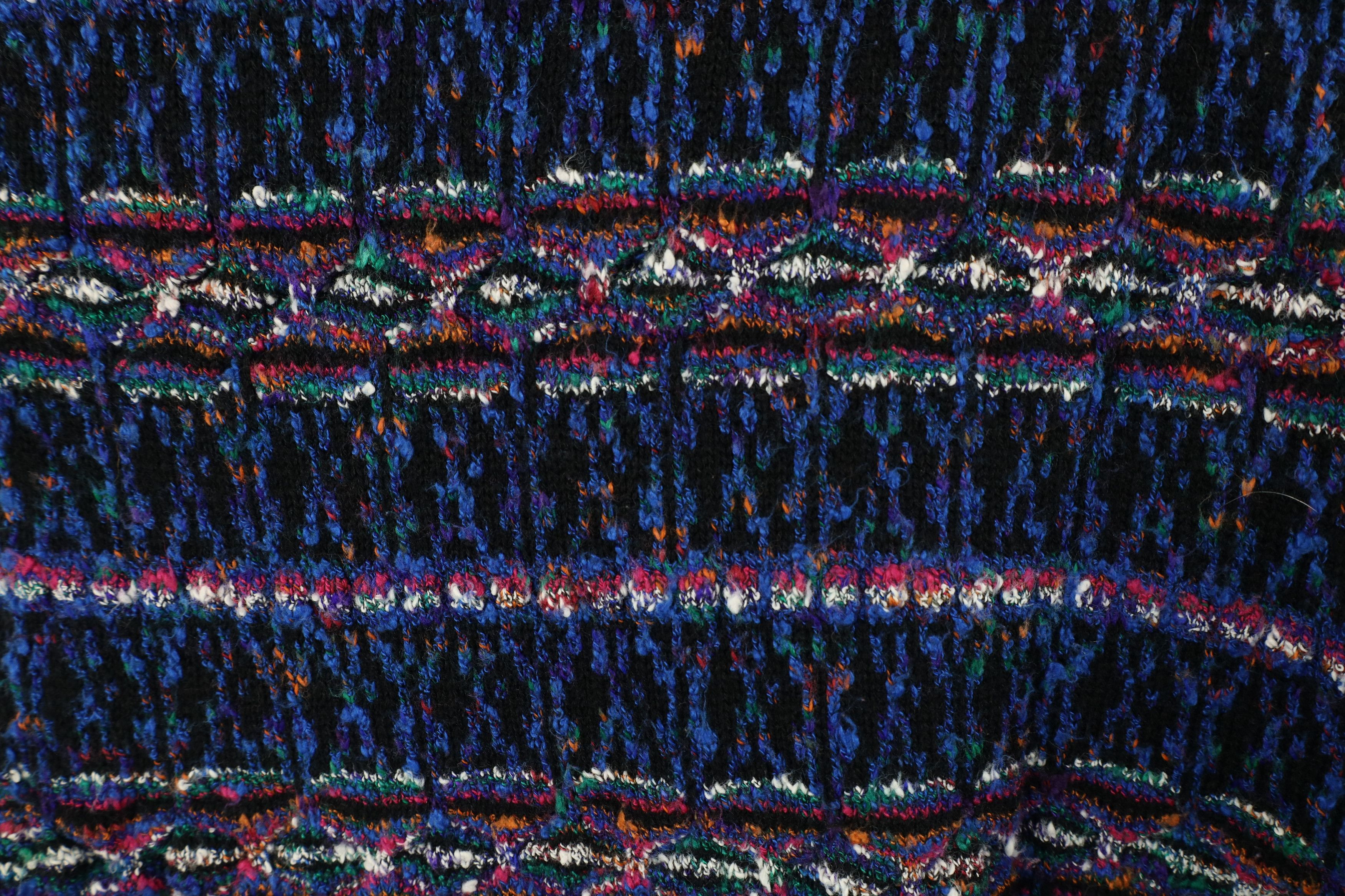 Vintage Vintage 90s Coogi Style Rainbow Textured Knit Sweater Size US XXL / EU 58 / 5 - 6 Thumbnail