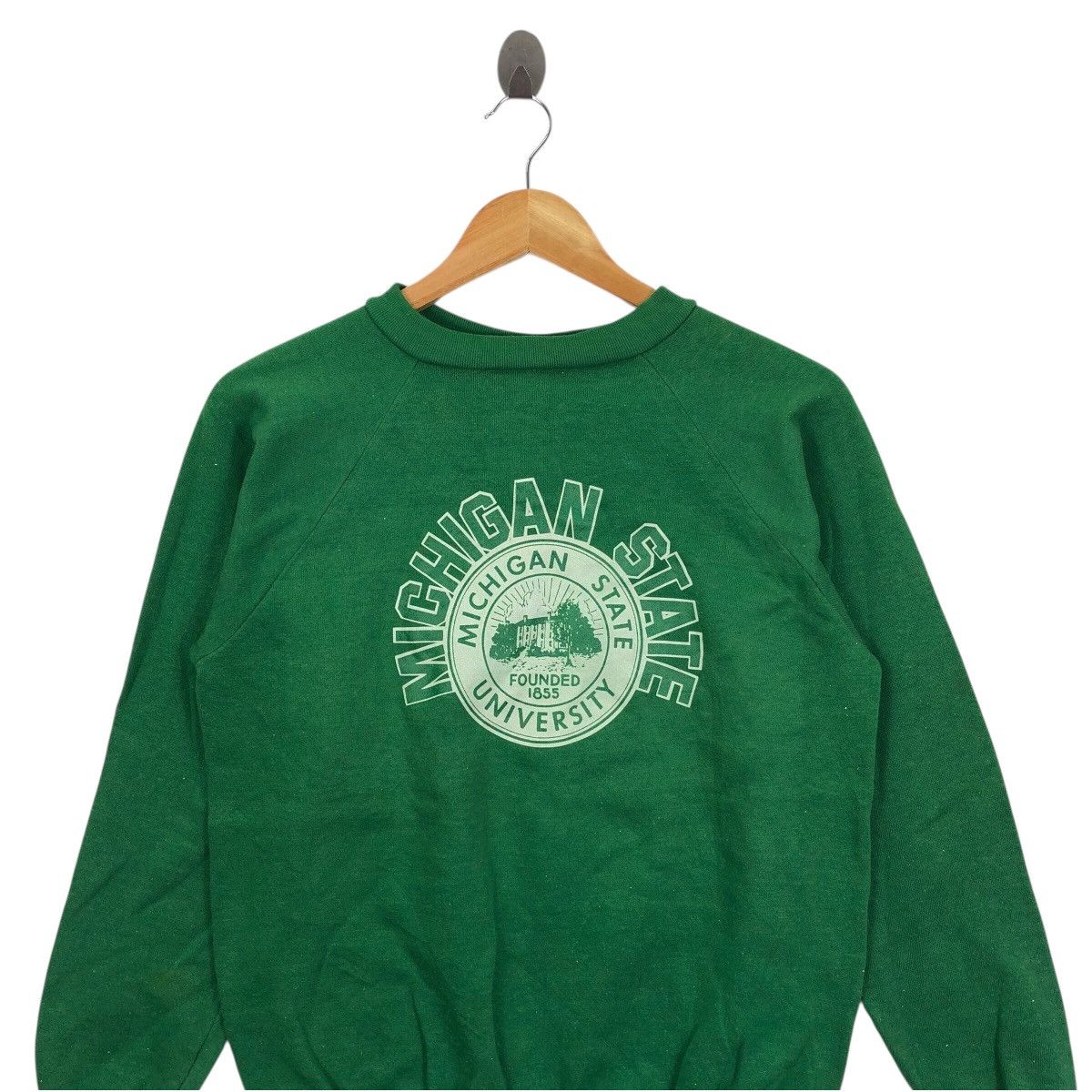 Vintage Vintage 80s MICHIGAN STATE UNIVERSITY Collegiate Sweatshirt Size M / US 6-8 / IT 42-44 - 2 Thumbnail
