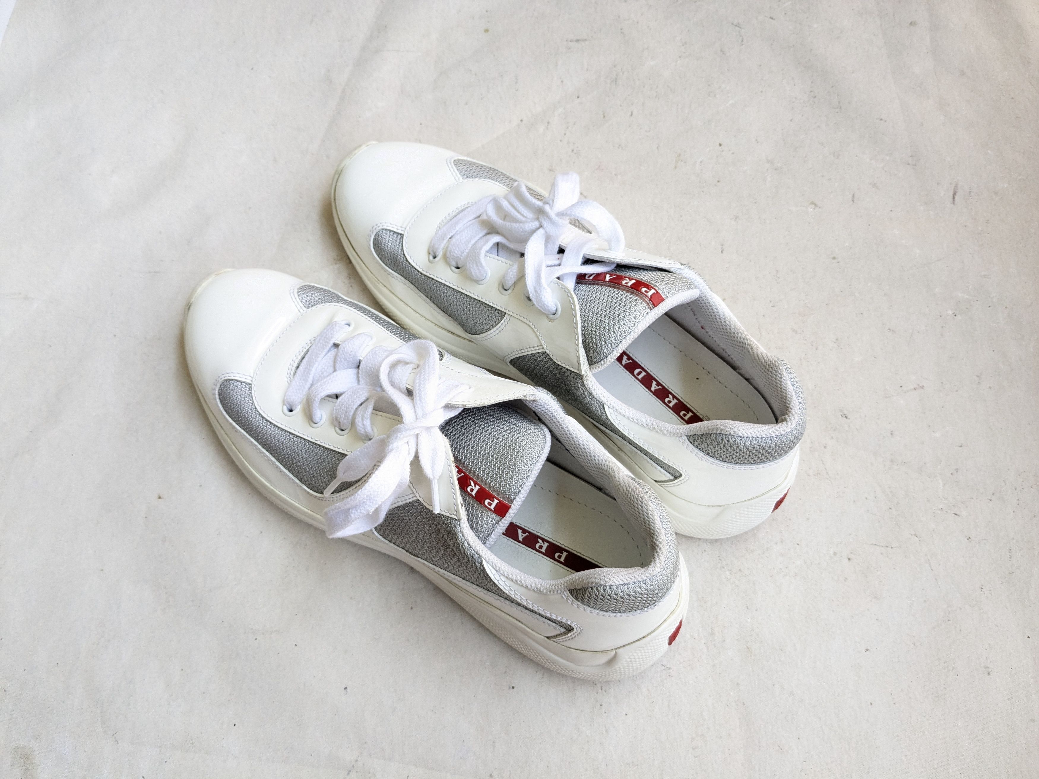 Prada Prada America's Cup White 8 Low Silver Patent Leather Size US 8 / EU 41 - 7 Thumbnail