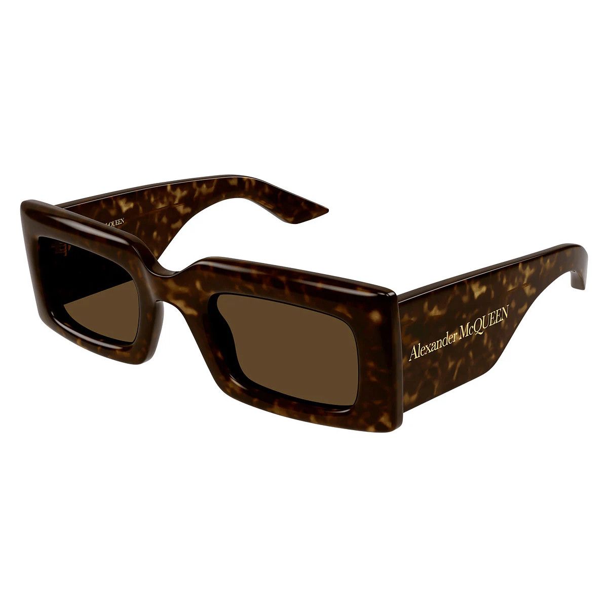Alexander McQueen ALEXANDER MCQUEEN tortoise shell rectangle frame sunglasses Size ONE SIZE - 1 Thumbnail