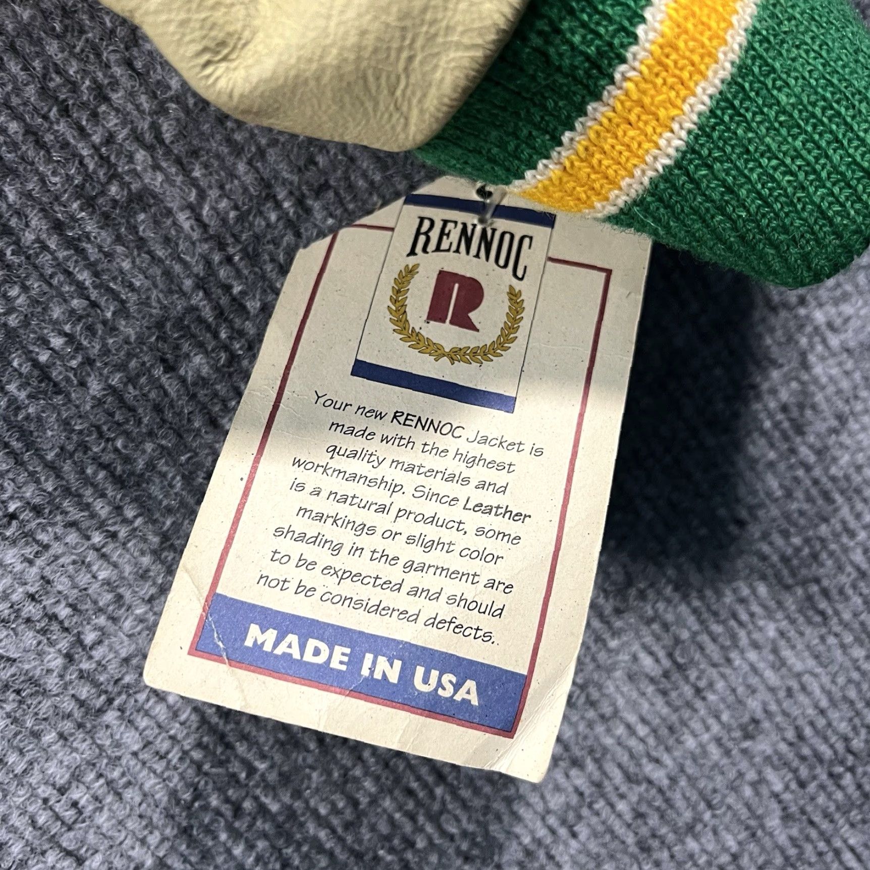 Vintage Vintage Rennoc 80s 90s Varsity Letterman Hooded Bomber Jacket Green Mens XL NEW Size US XL / EU 56 / 4 - 2 Thumbnail