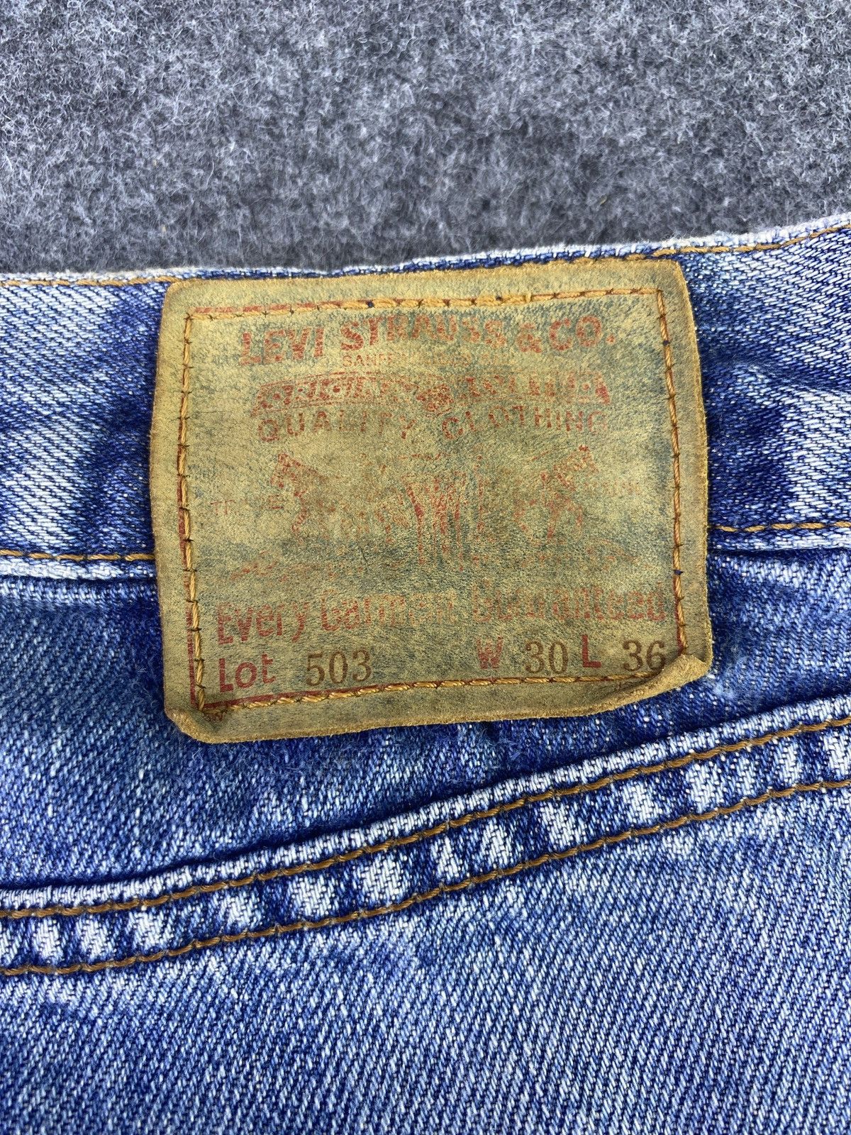 Jean × Levi's × Vintage VINTAGE LEVIS 503 DISTRESS BLUE WASH JEANS - J906 Size US 30 / EU 46 - 11 Thumbnail